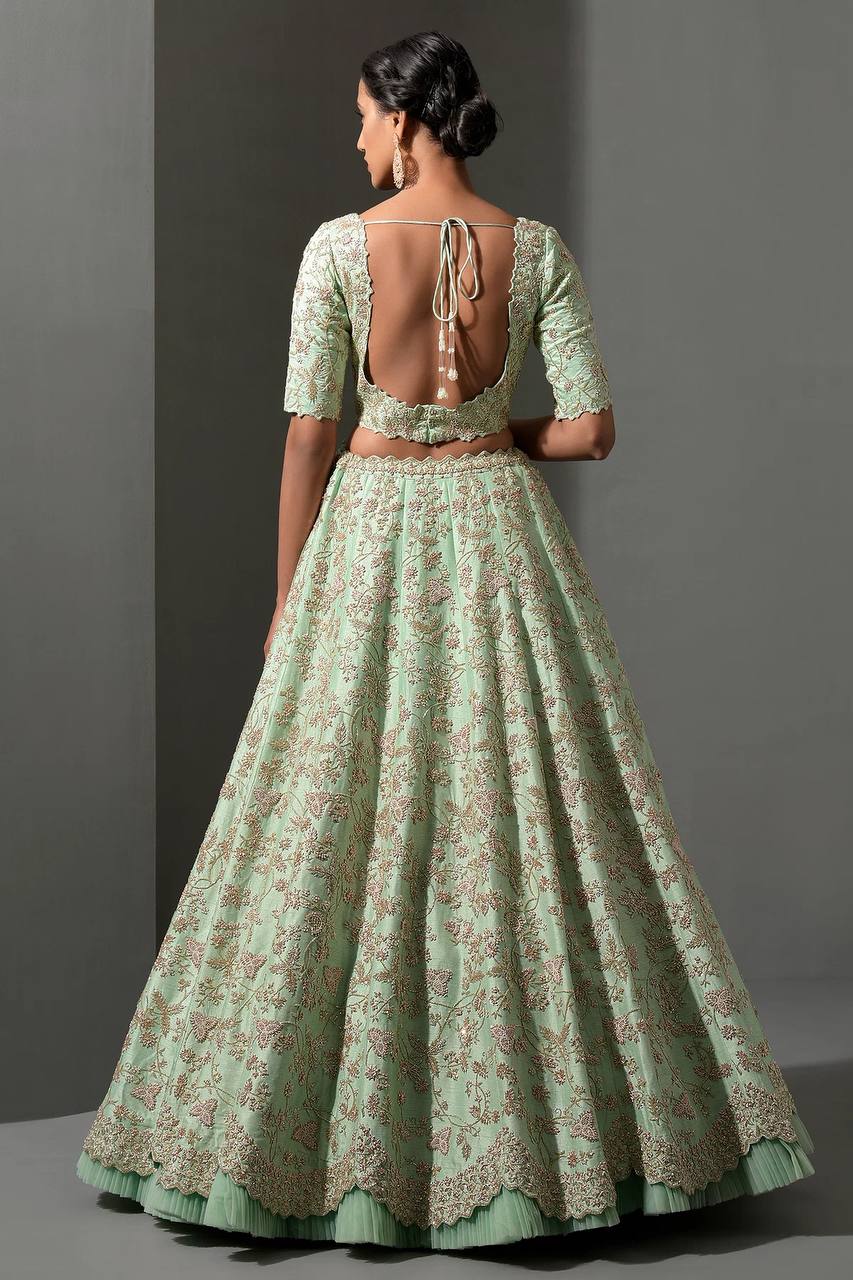 Milky Mulberry Silk Lehenga Set