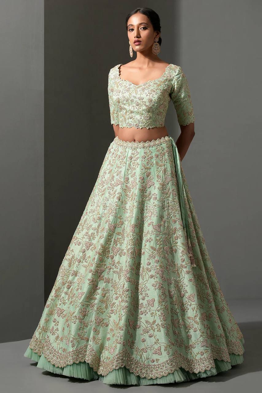 Milky Mulberry Silk Lehenga Set