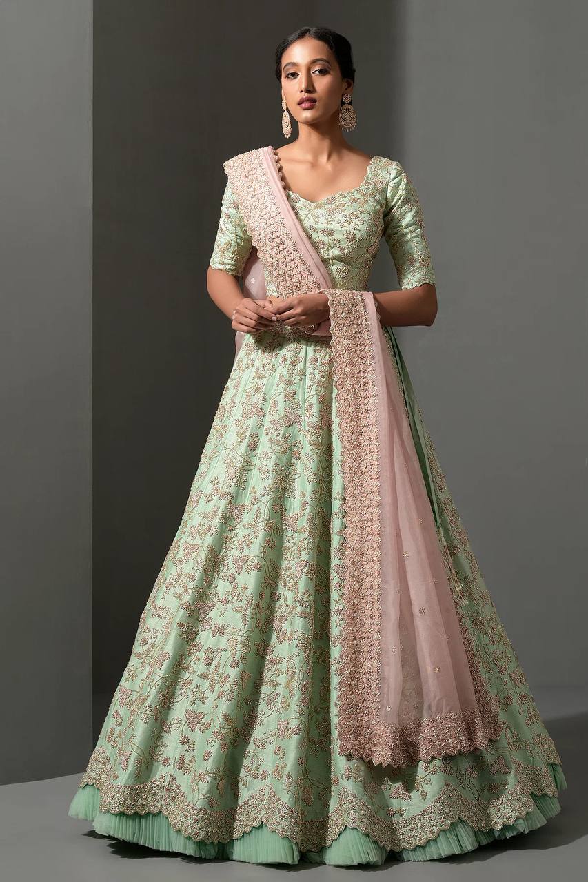Milky Mulberry Silk Lehenga Set