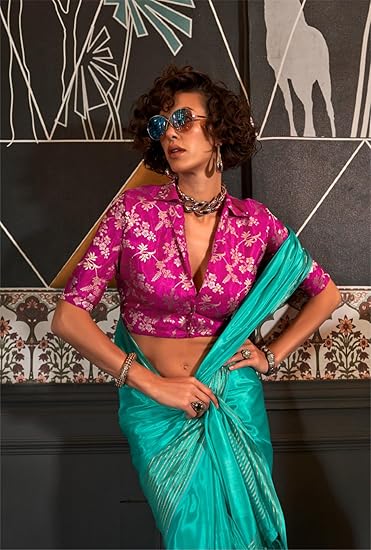 Sky Blue Timeless Blended Silk Saree – A Perfect Blend of Tradition & Elegance