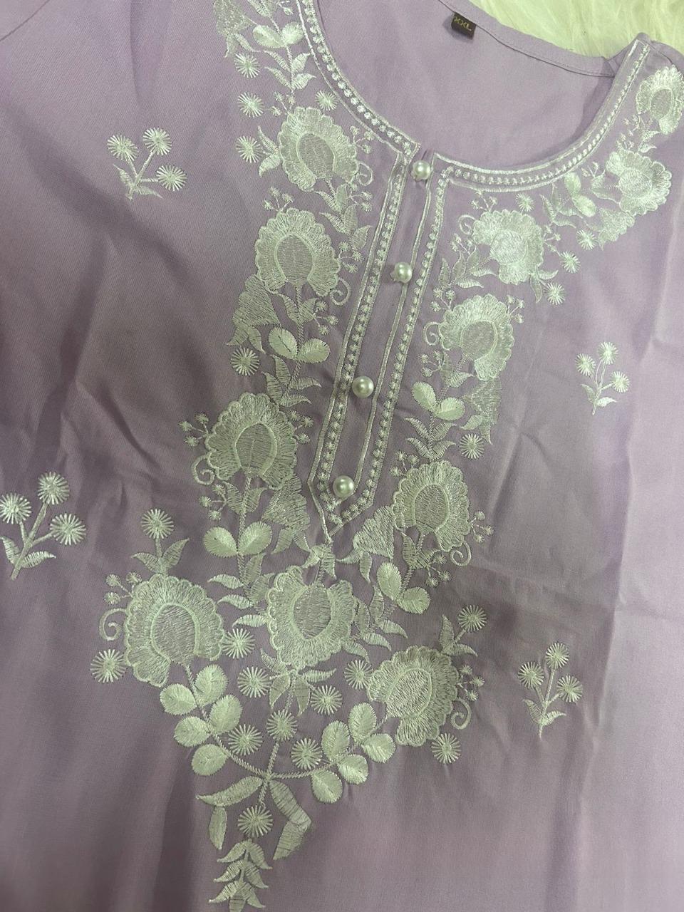 Embroidered Kurta Set with Chiffon Dupatta
