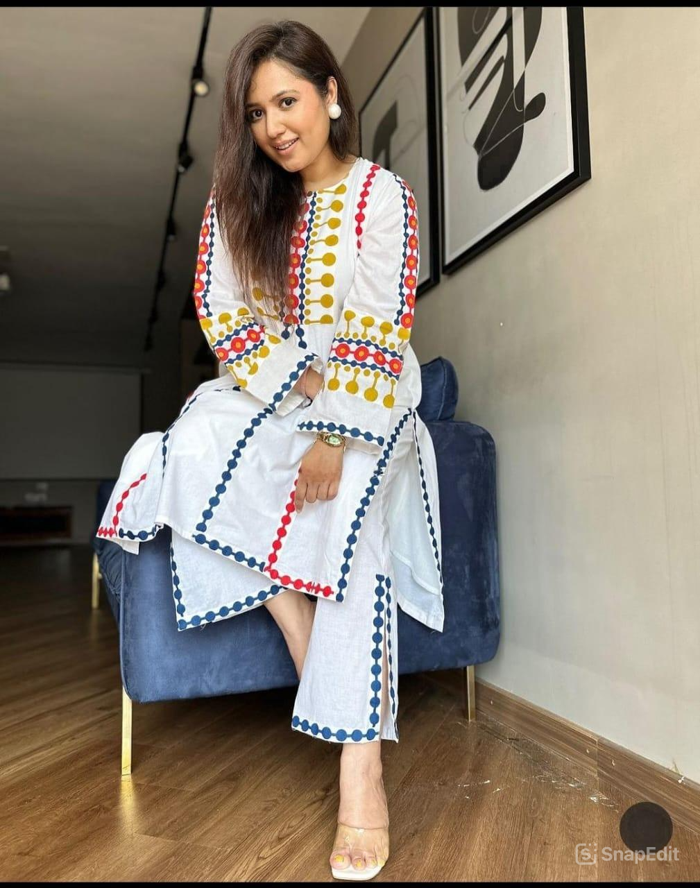 Printed Co-ord Set for Women - Cotton 2-Piece Outfit (Top & Pant)
