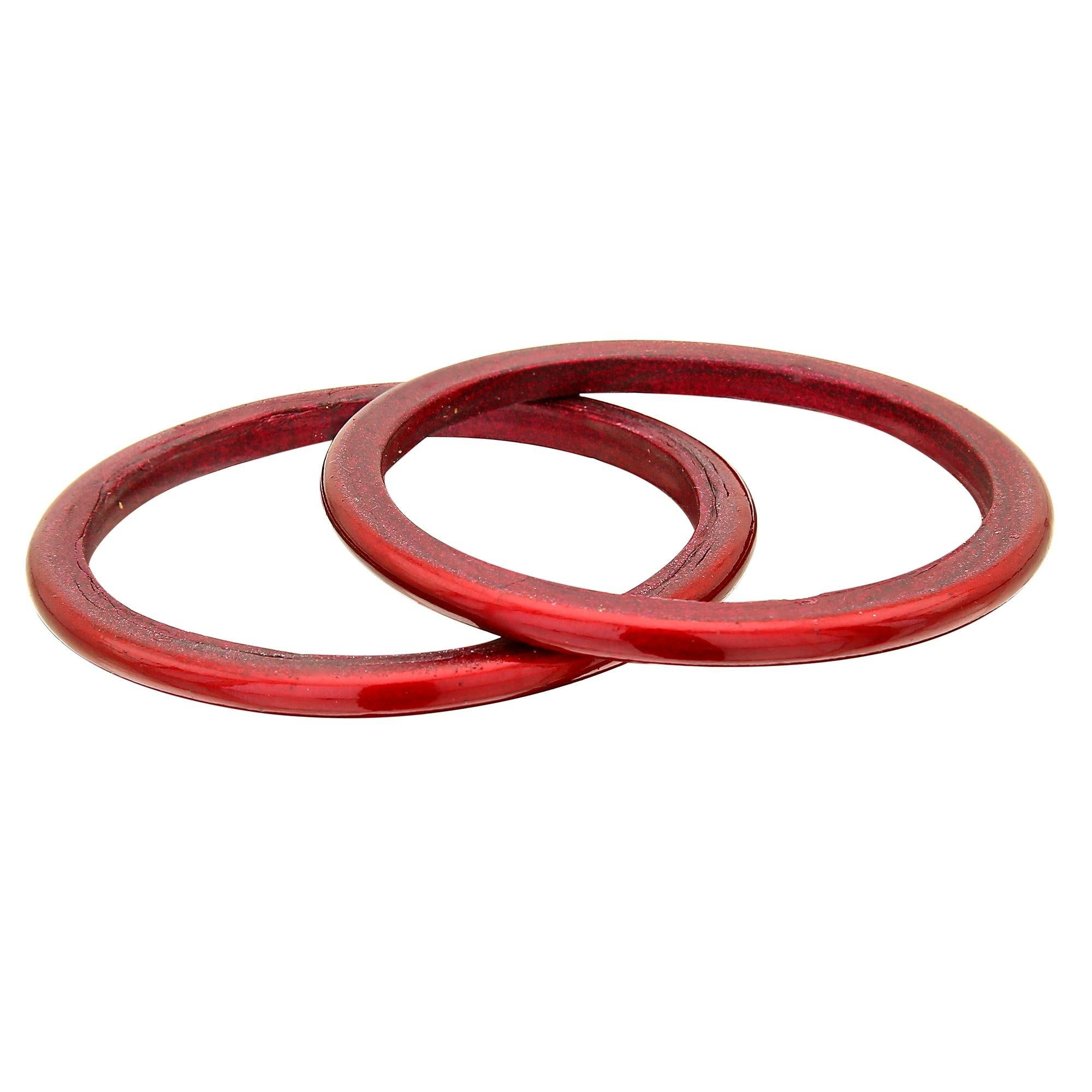 Sukriti Bridal Maroon Lac Chura Bangles for Women -Set of 20
