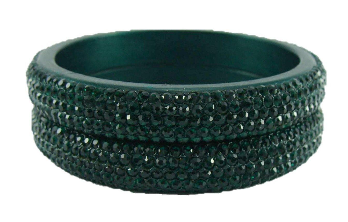 Sukriti Bridal Rajasthani Bottle-Green Lac Bangles for Women - Set of 2