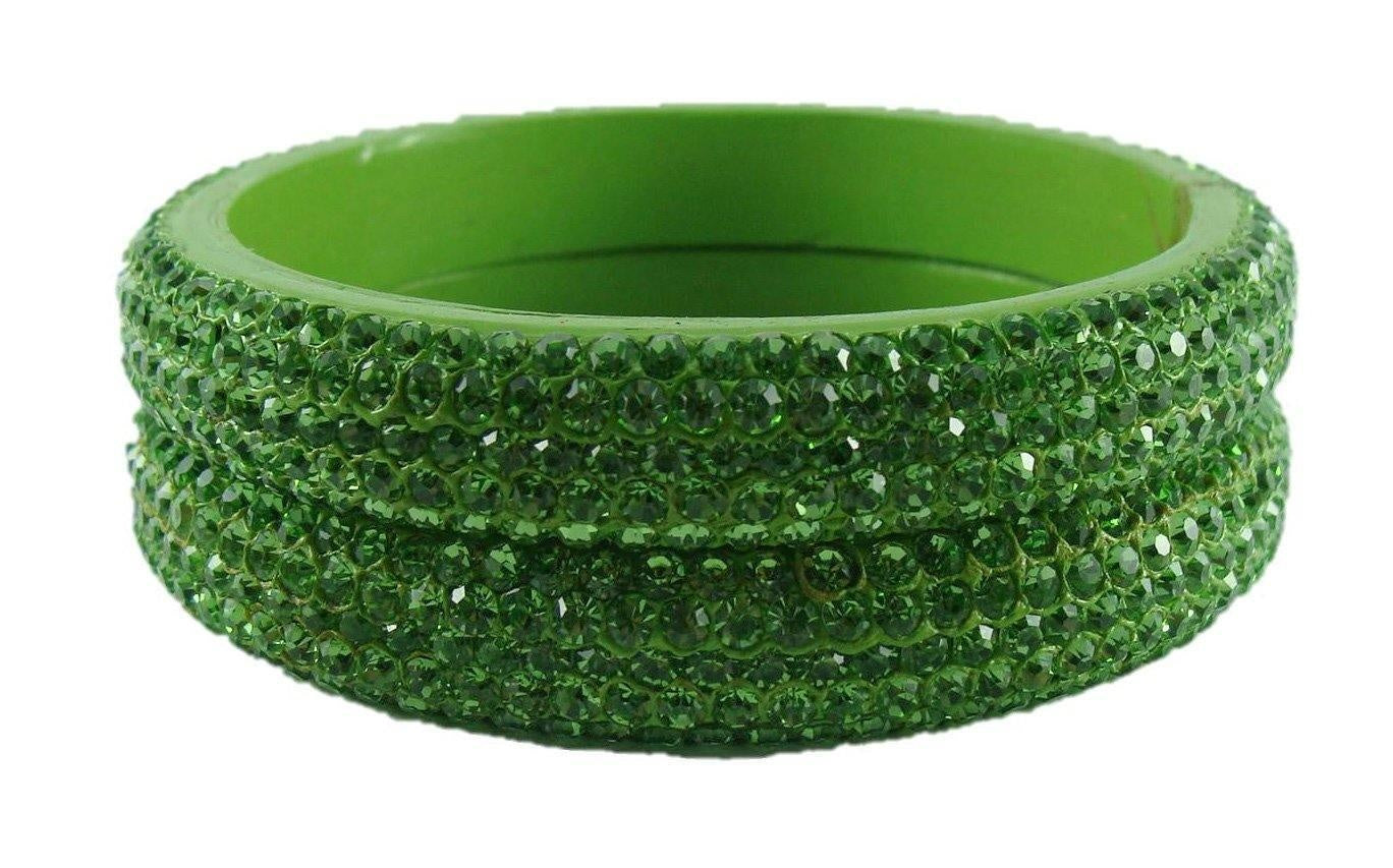 Sukriti Bridal Rajasthani Green Lac Bangles for Women - Set of 2