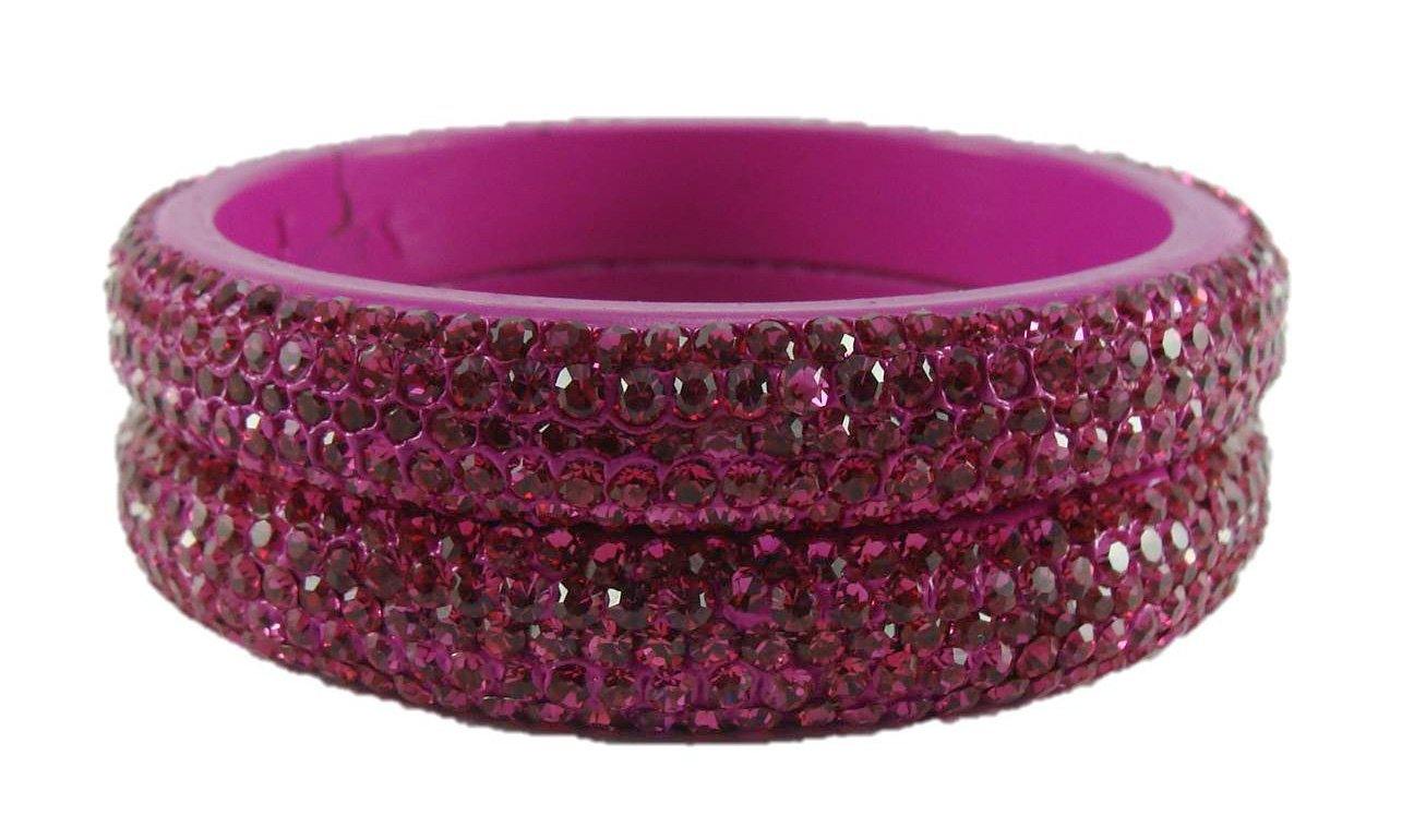Sukriti Bridal Rajasthani Magenta Lac Bangles for Women - Set of 2