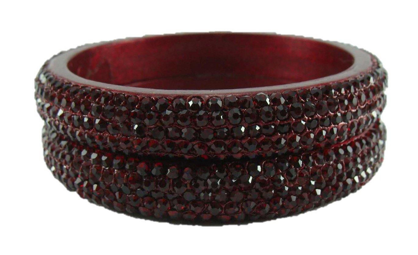 Sukriti Bridal Rajasthani Maroon Lac Bangles for Women - Set of 2
