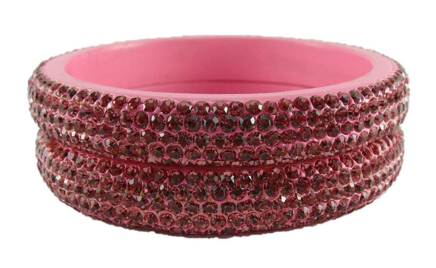 Sukriti Bridal Rajasthani Pink Lac Bangles for Women - Set of 2