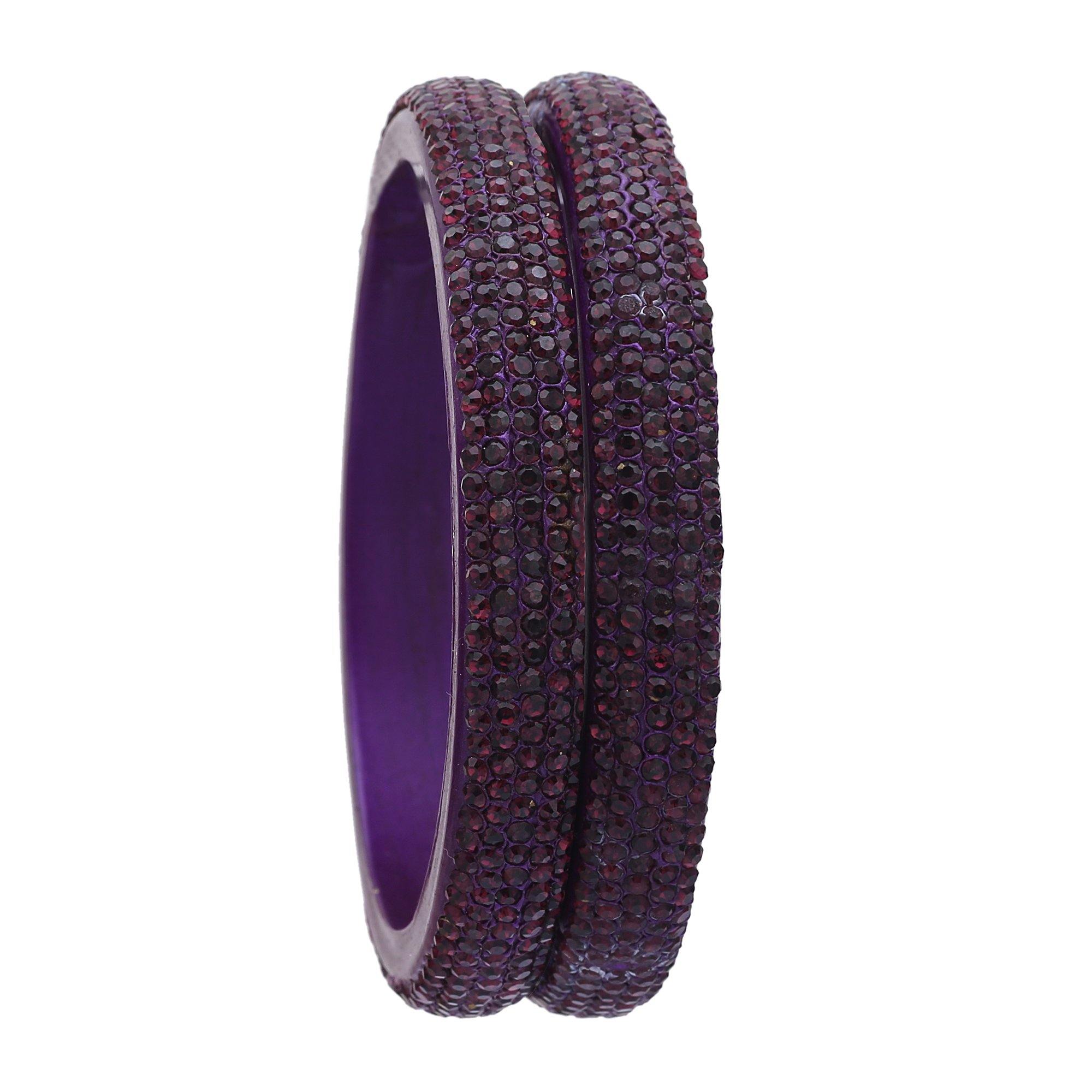 Sukriti Bridal Rajasthani Purple Lac Bangles for Women - Set of 2