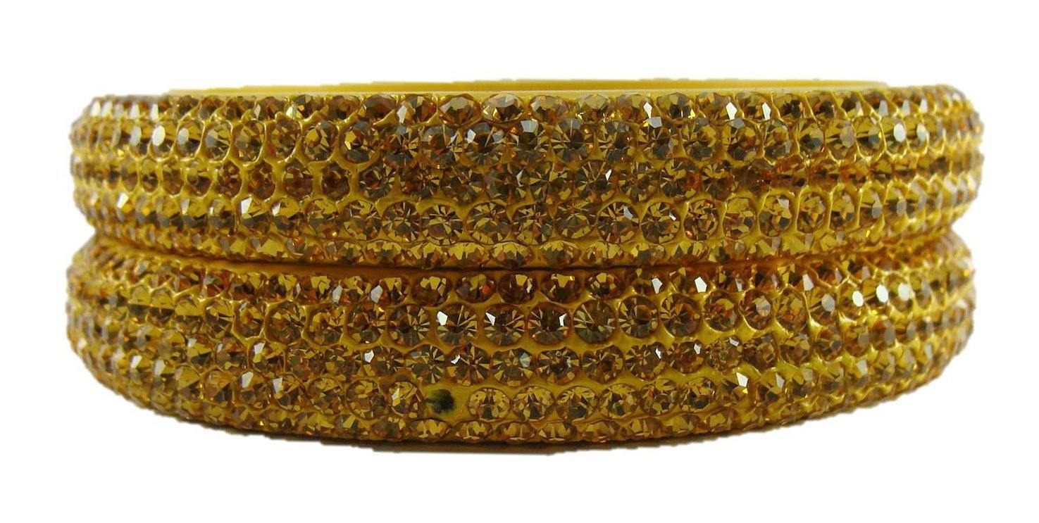 Sukriti Bridal Rajasthani Yellow Lac Bangles for Women - Set of 2