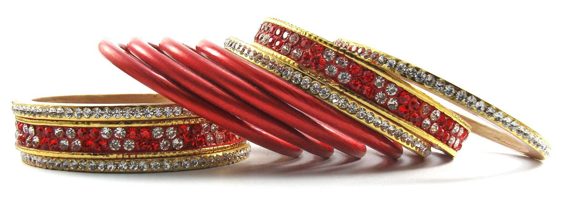 Sukriti Bridal Red Lac Chura Bangles for Women -Set of 20