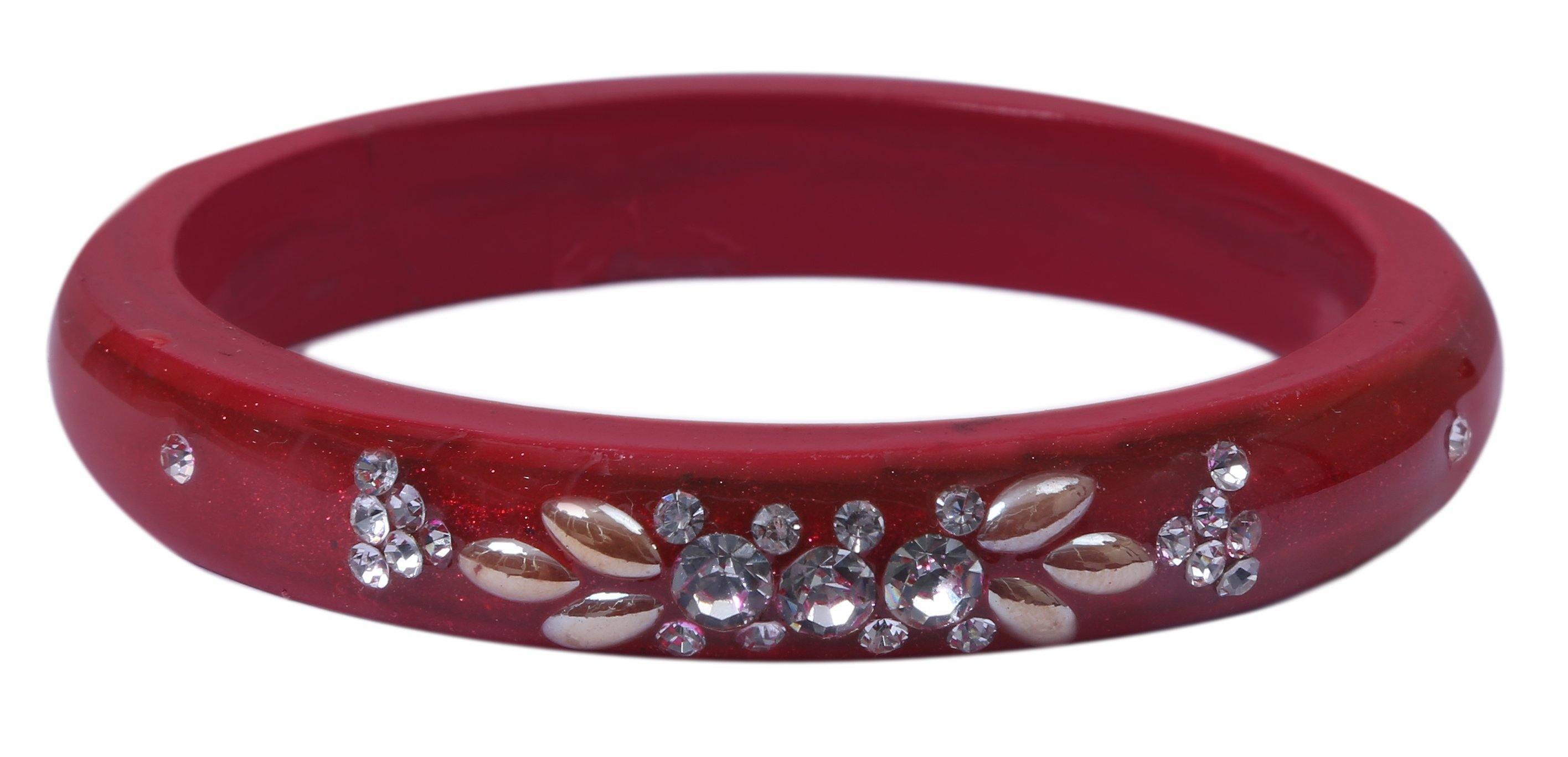 Sukriti Casual Everyday Wear Fancy Red Lac Bangles - Set of 2