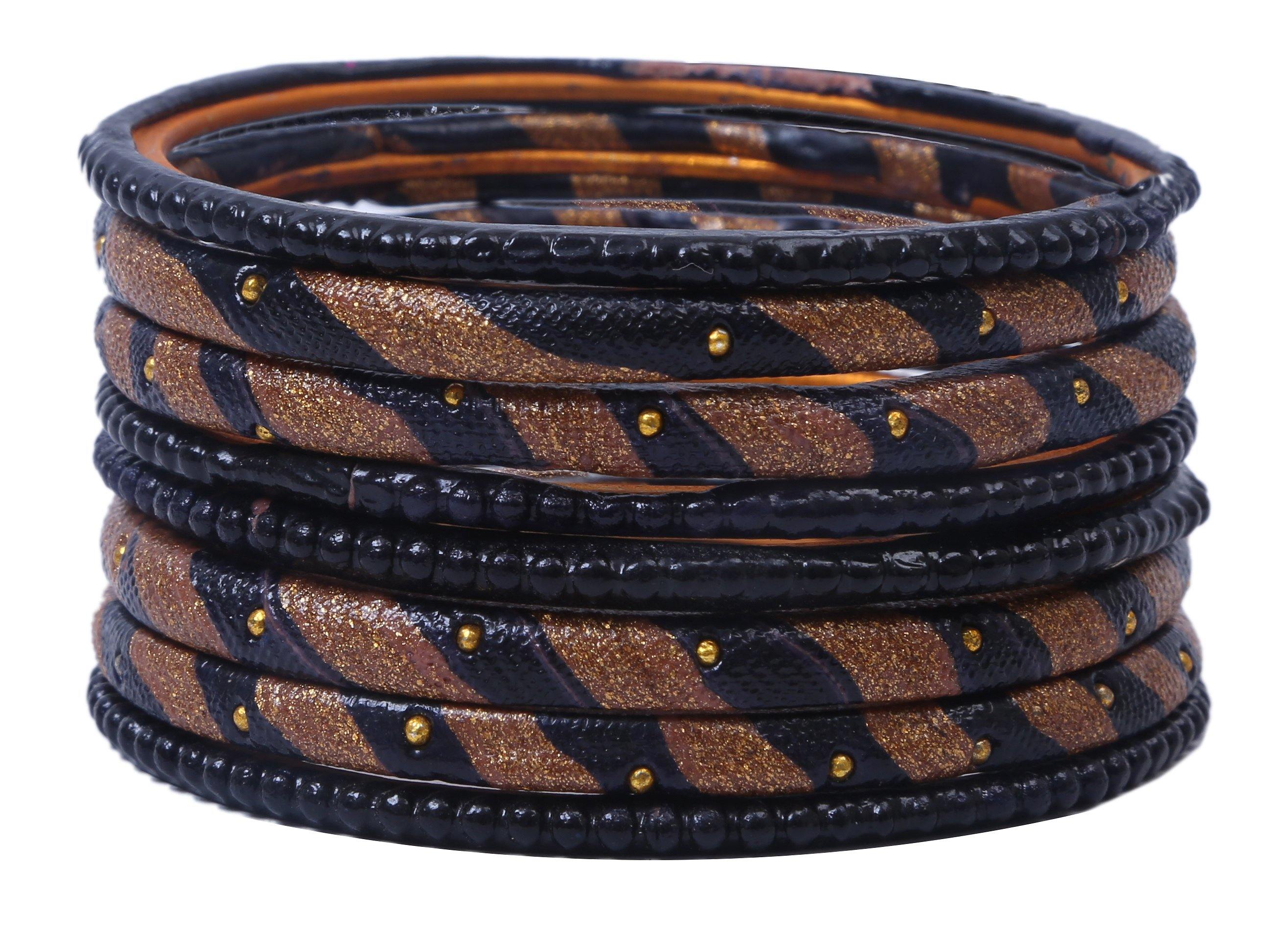 Sukriti Casual Fashion Black Lac Bangles for Girls, Women - Set of 8