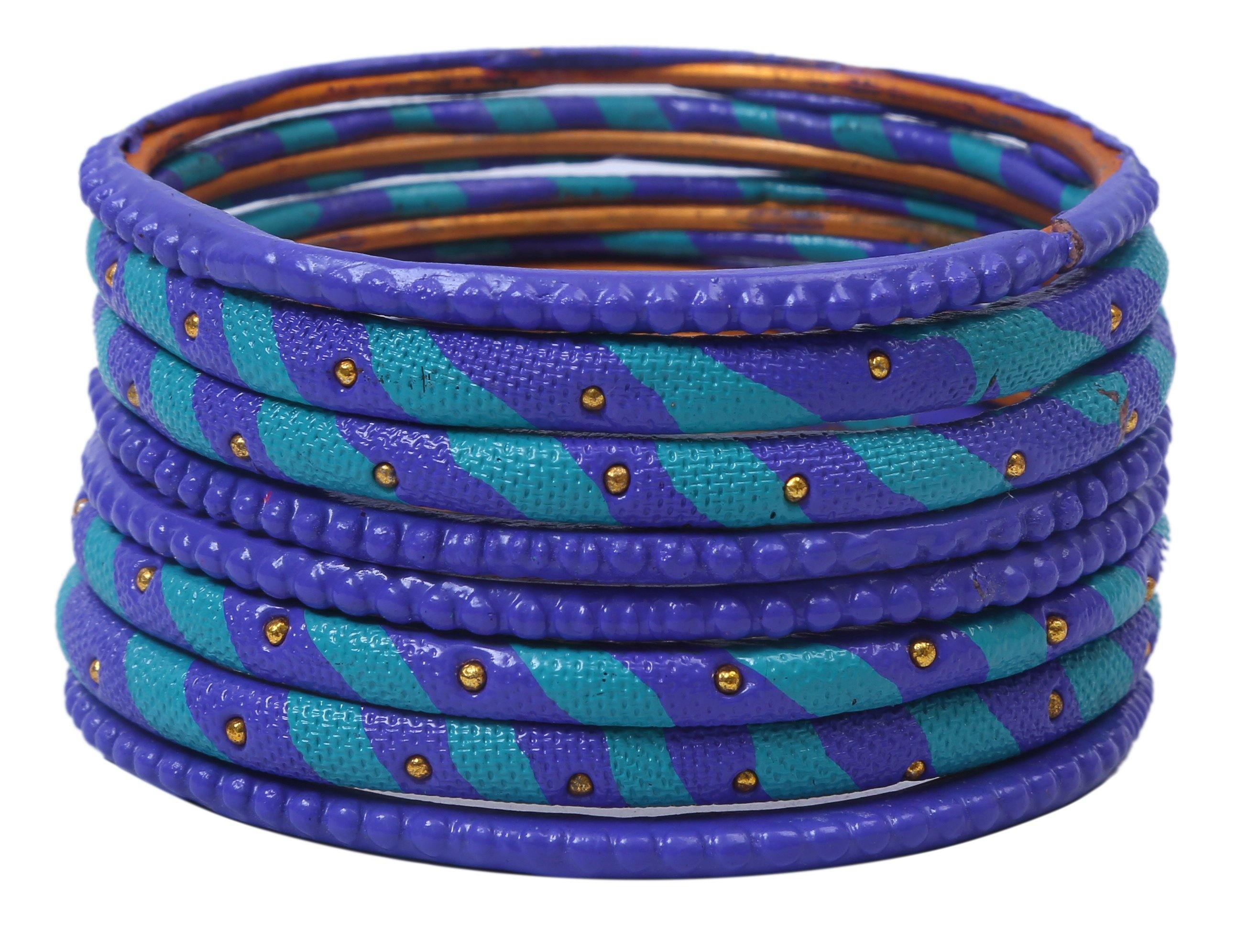 Sukriti Casual Fashion Blue Lac Bangles for Girls, Women - Set of 8