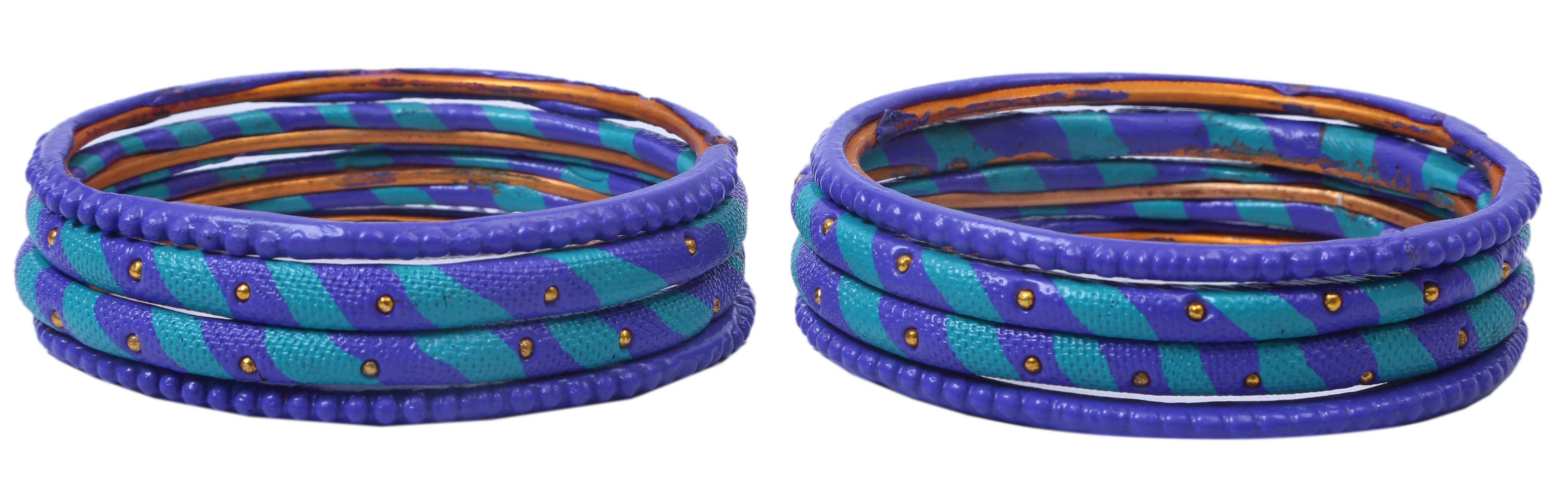 Sukriti Casual Fashion Blue Lac Bangles for Girls, Women - Set of 8