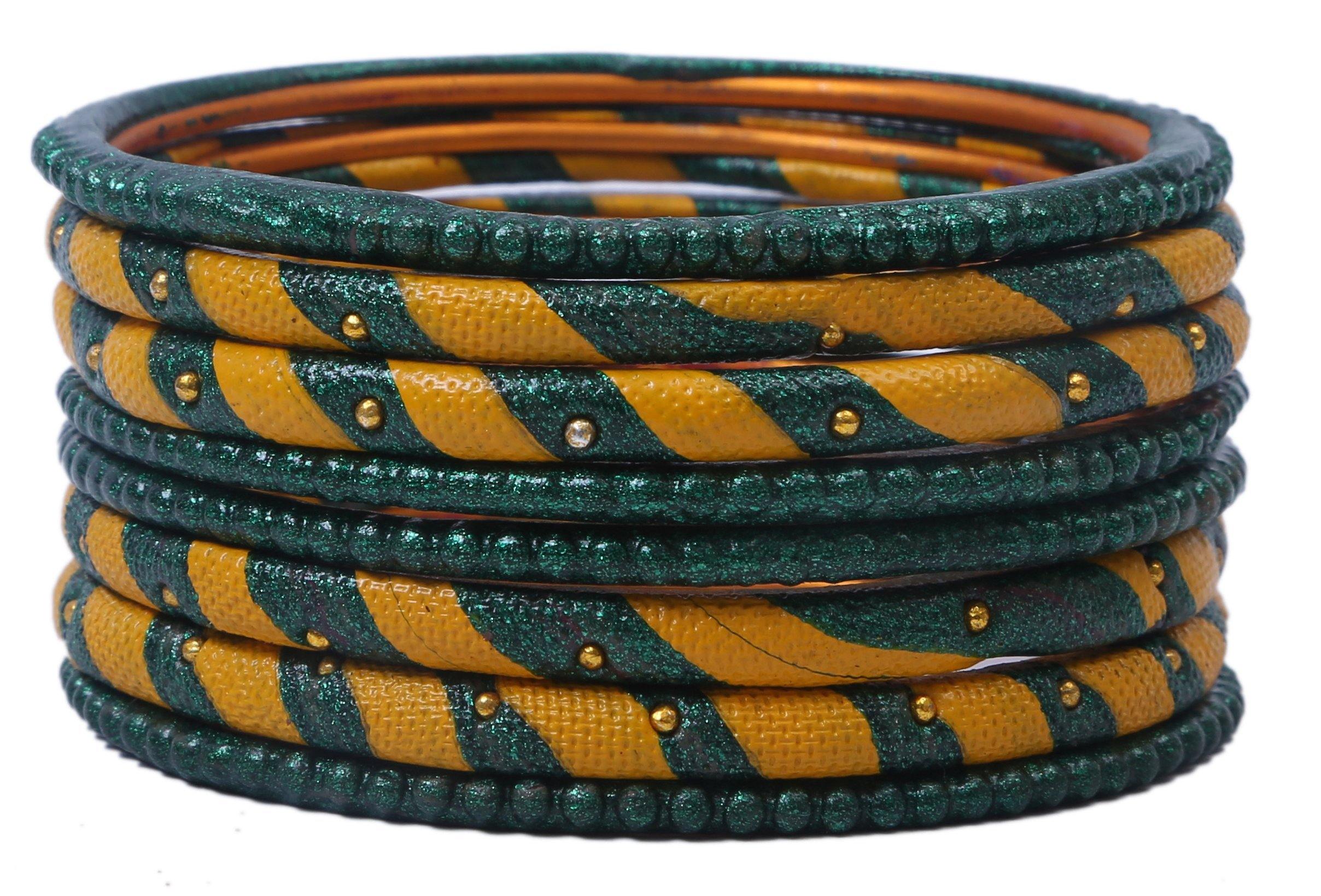 Sukriti Casual Fashion Green Lac Bangles for Girls, Women - Set of 8