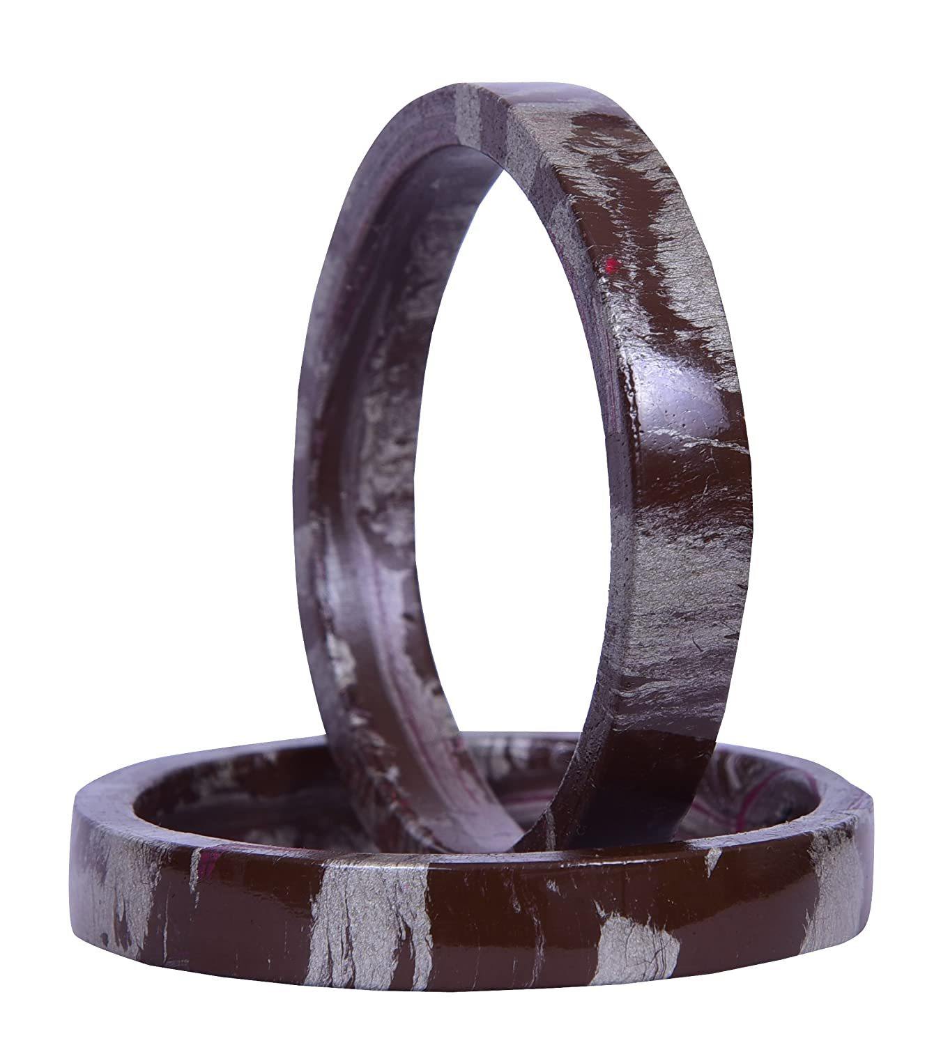 Sukriti Casual Grey-Brown Lac Bangles for Girls, Women - Set of 2