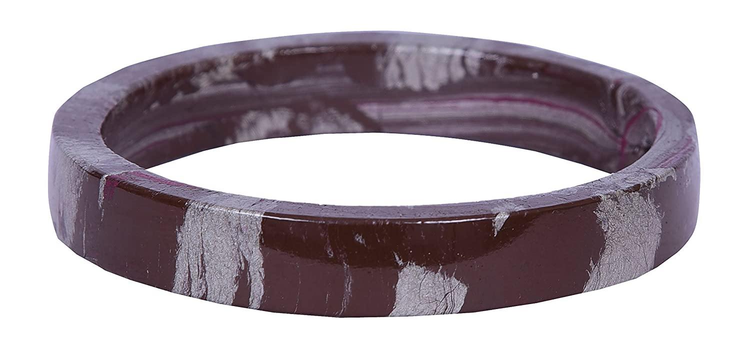 Sukriti Casual Grey-Brown Lac Bangles for Girls, Women - Set of 2