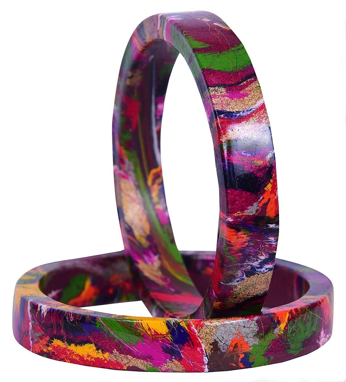 Sukriti Casual Multi Color Lac Bangles for Girls, Women - Set of 2