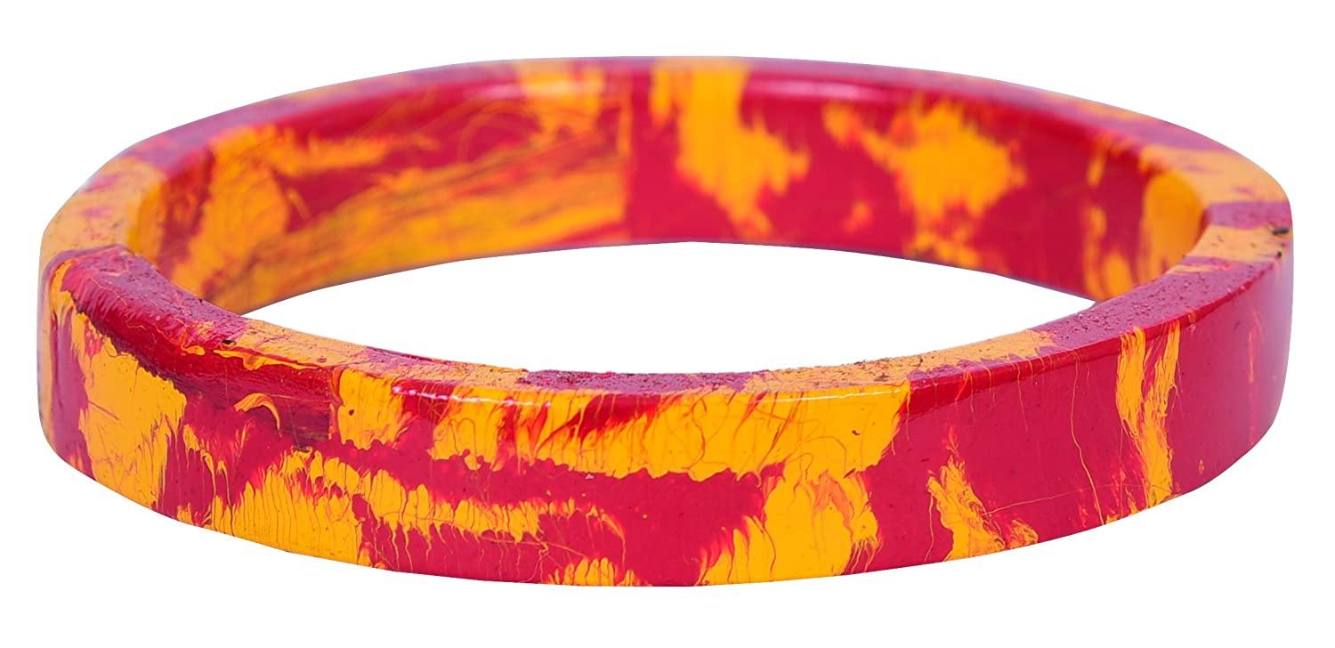 Sukriti Casual Red-Yellow Lac Bangles for Girls, Women - Set of 2