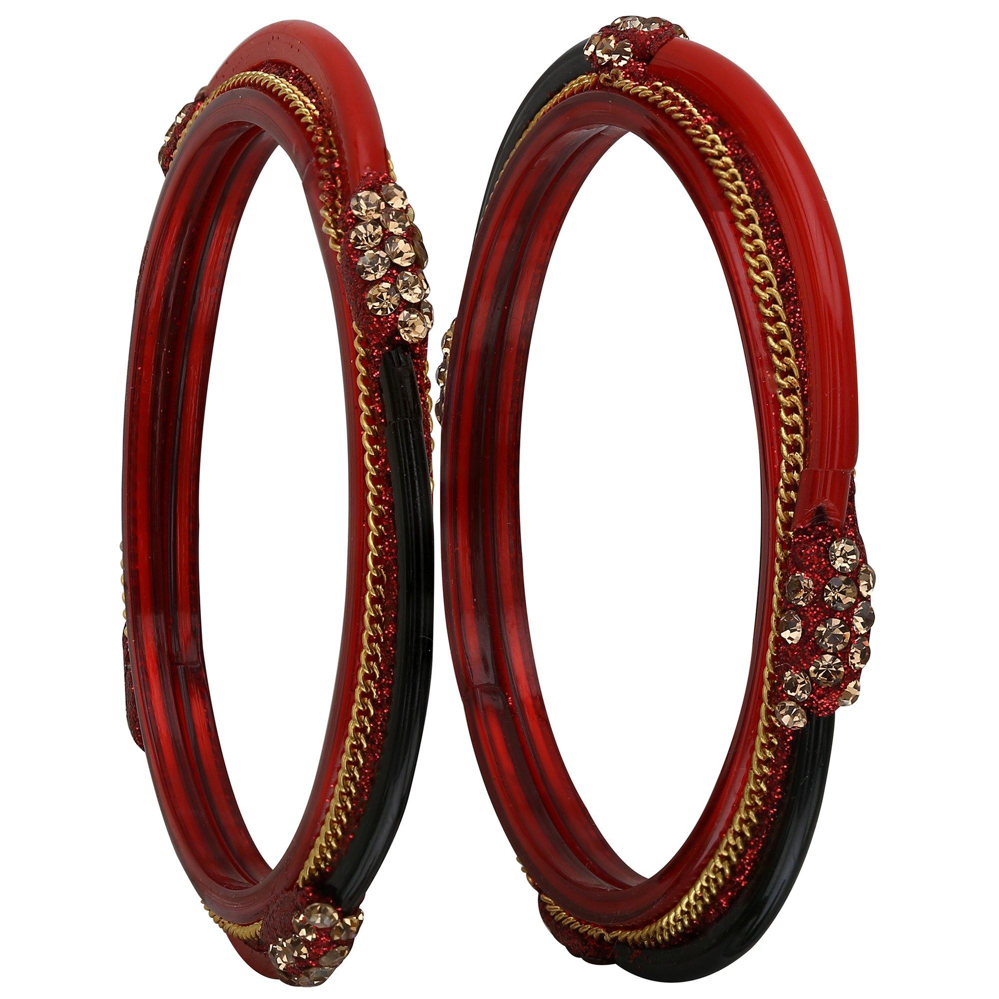 Sukriti Designer Handmade Glossy Glass Bangles for Women – Set of 4