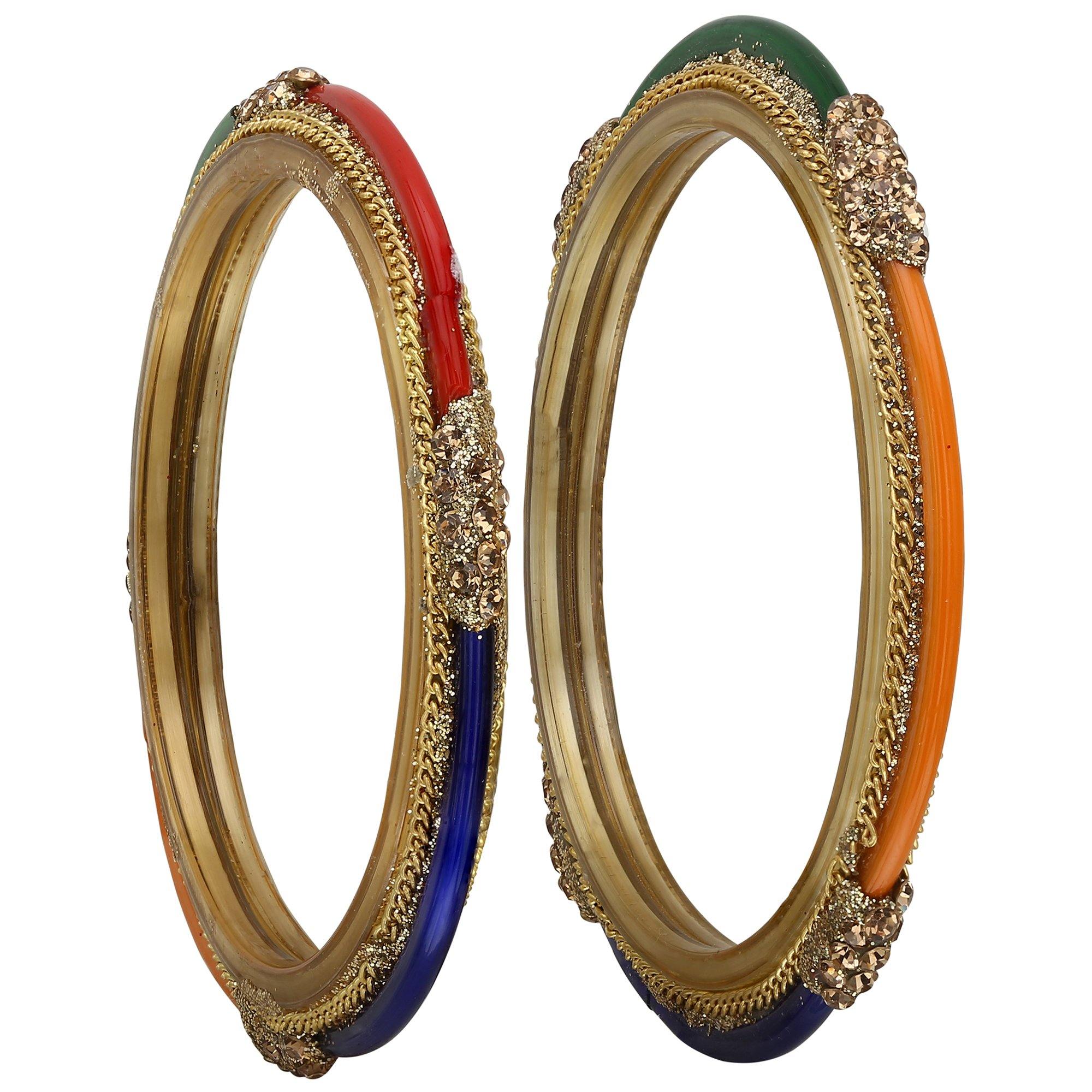 Sukriti Designer Handmade Glossy Glass Bangles for Women – Set of 4