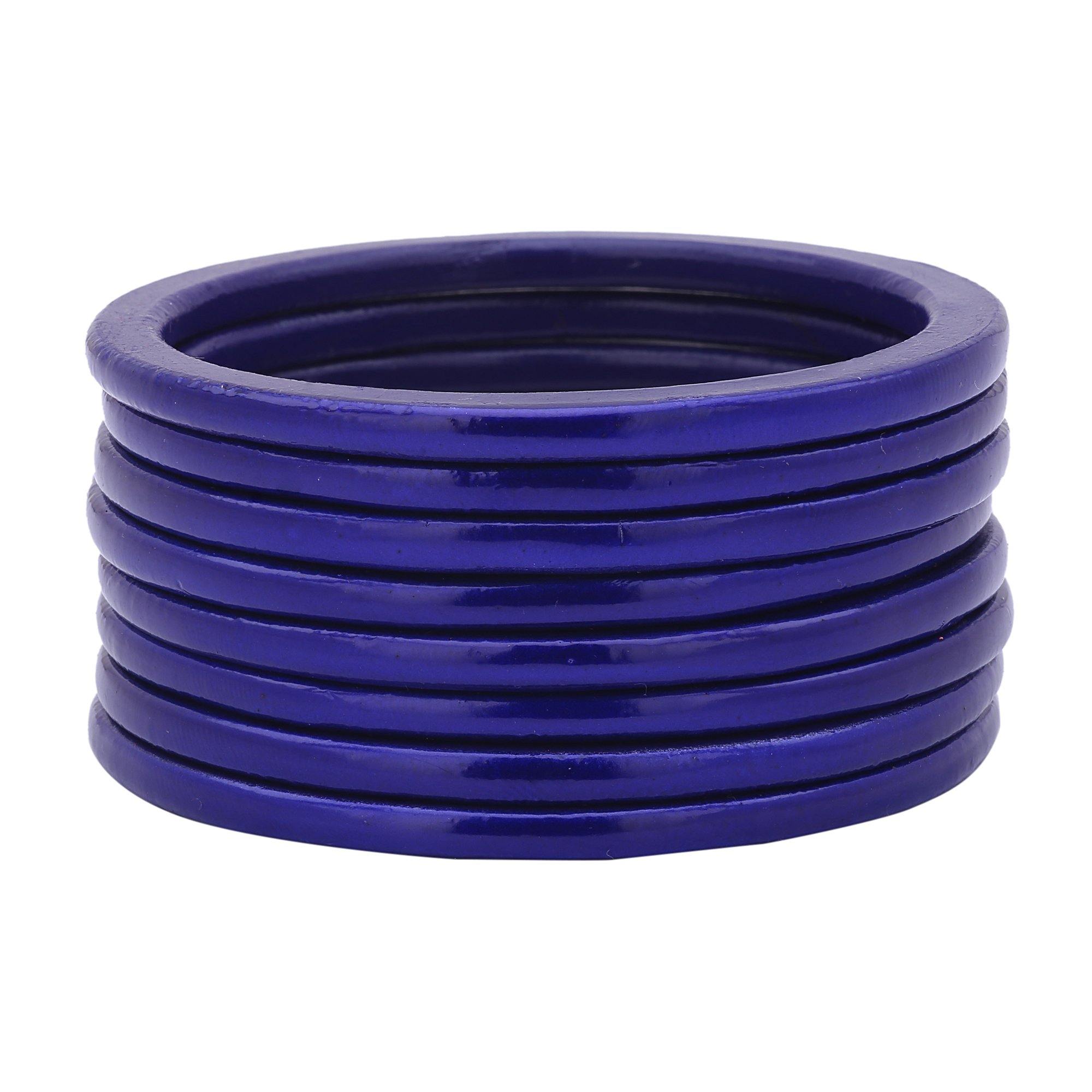 Sukriti Ethnic Bridal Wedding Lac Blue Bangles for Girls & Women – Set of 8