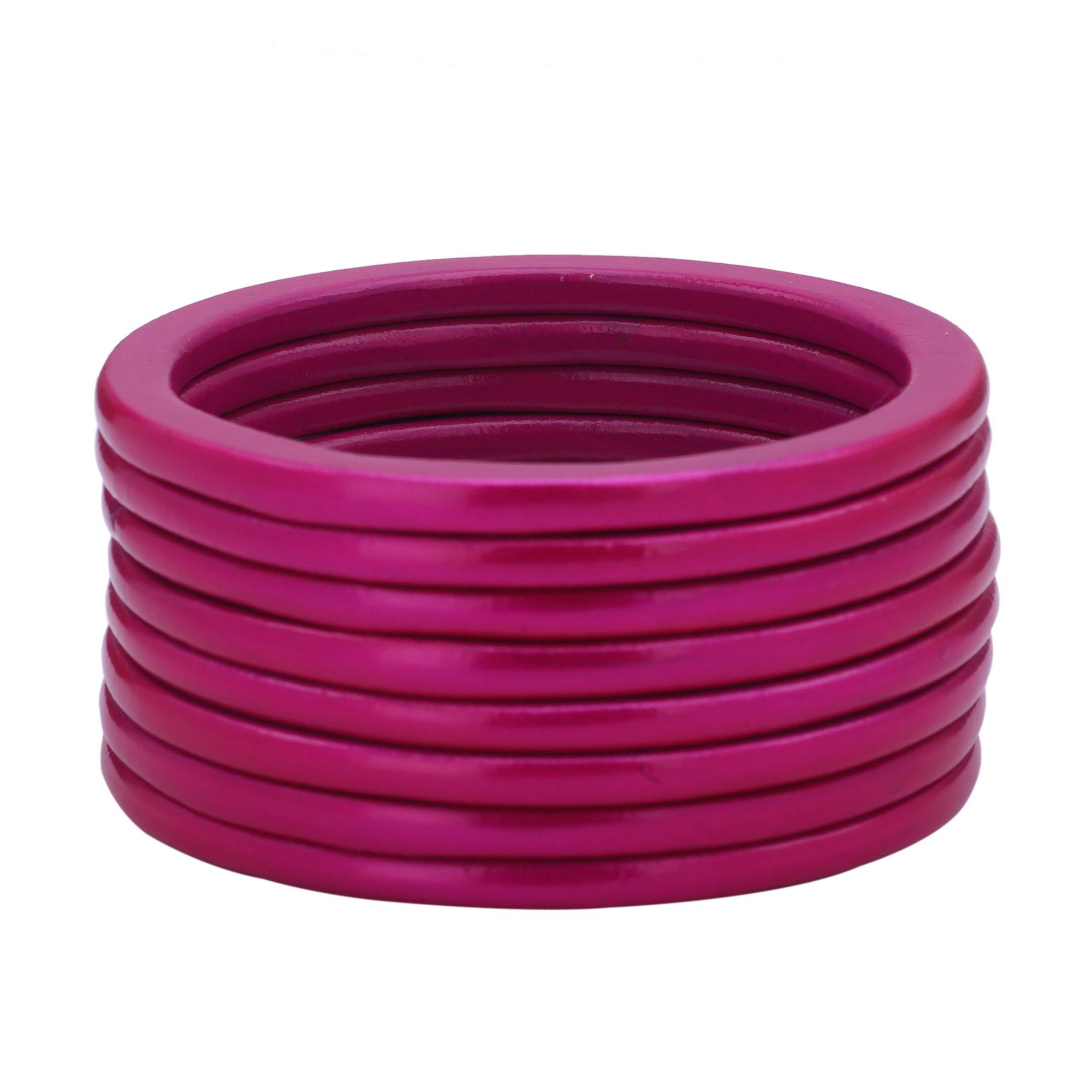 Sukriti Ethnic Bridal Wedding Lac Magenta Bangles for Girls & Women – Set of 8