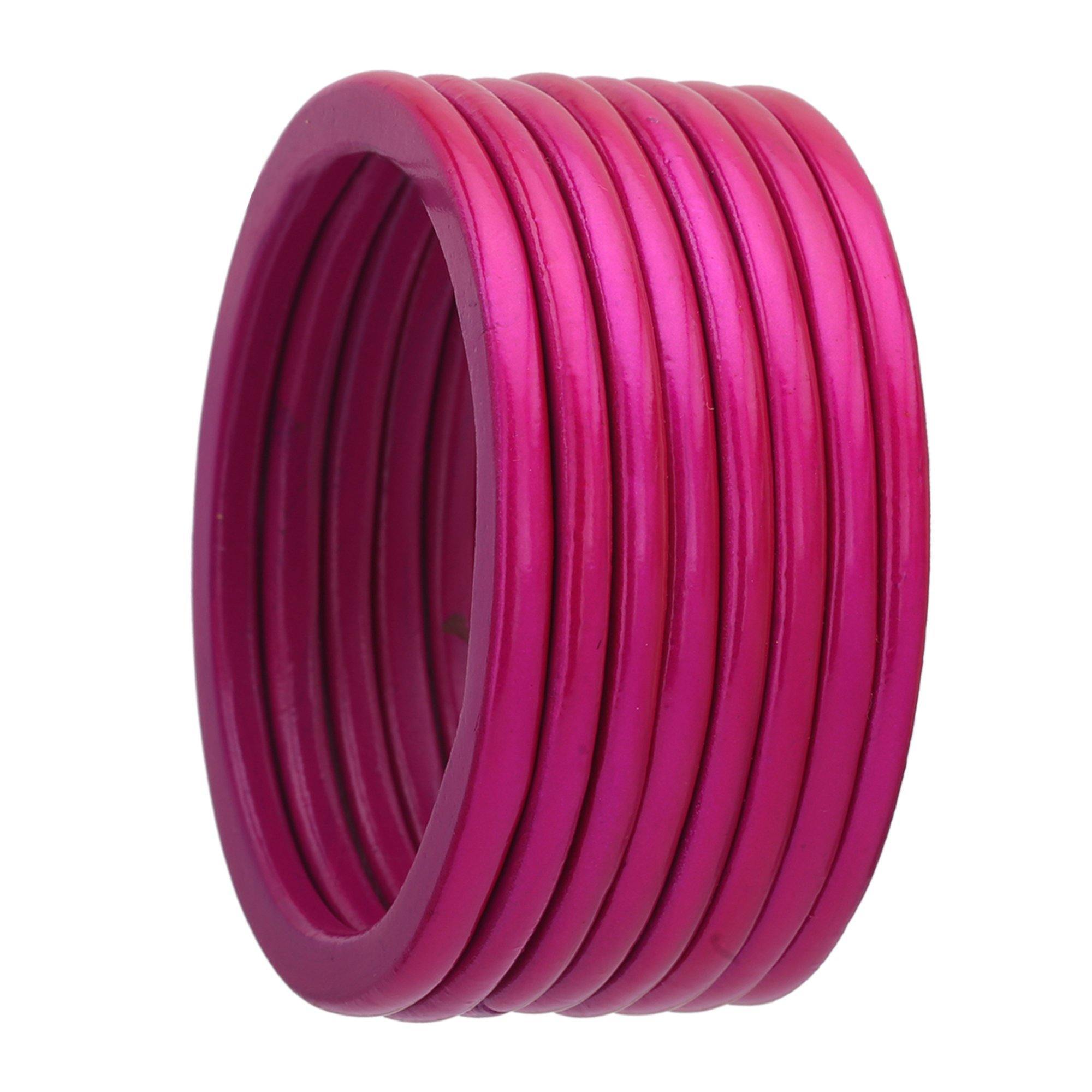 Sukriti Ethnic Bridal Wedding Lac Magenta Bangles for Girls & Women – Set of 8