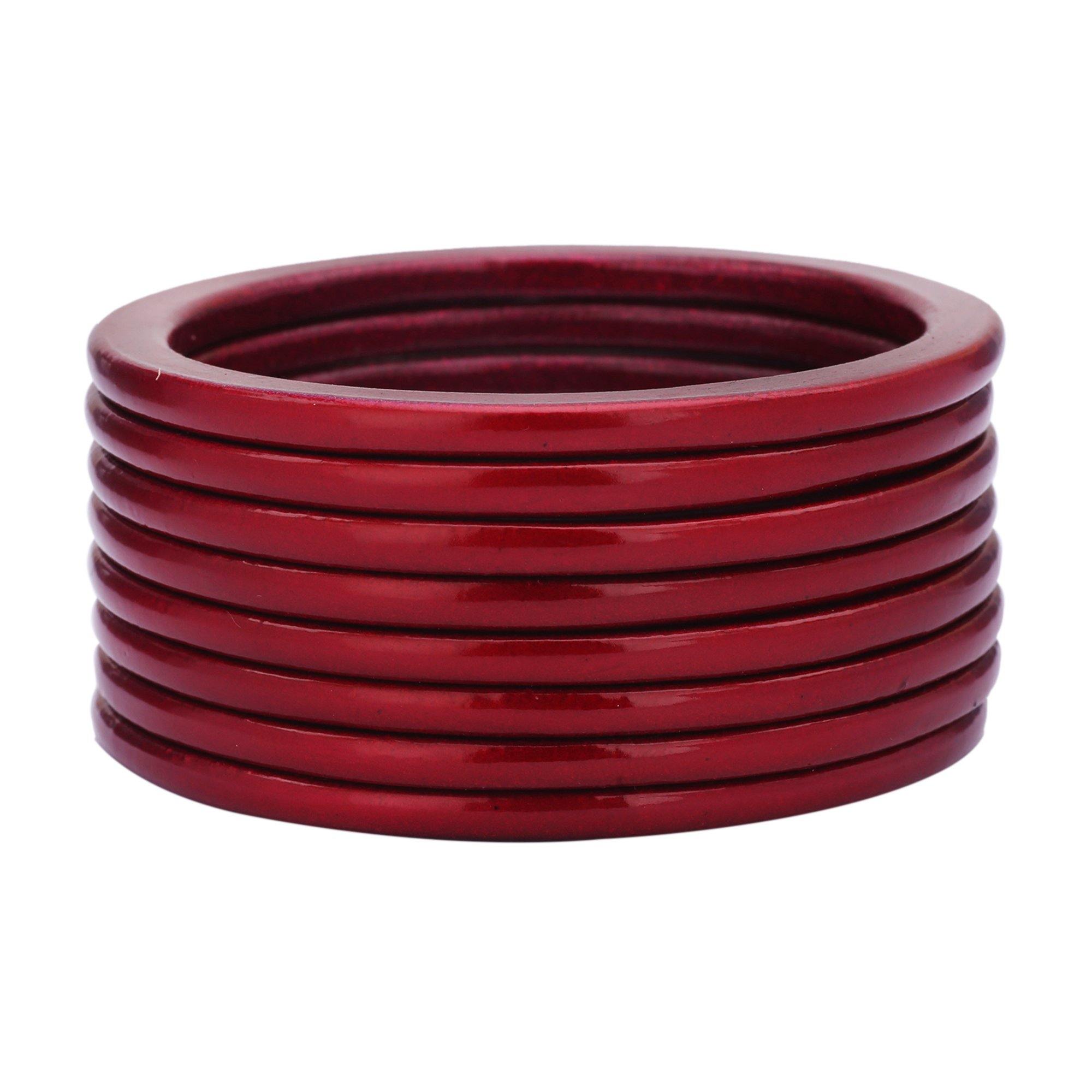 Sukriti Ethnic Bridal Wedding Lac Maroon Bangles for Girls & Women – Set of 8