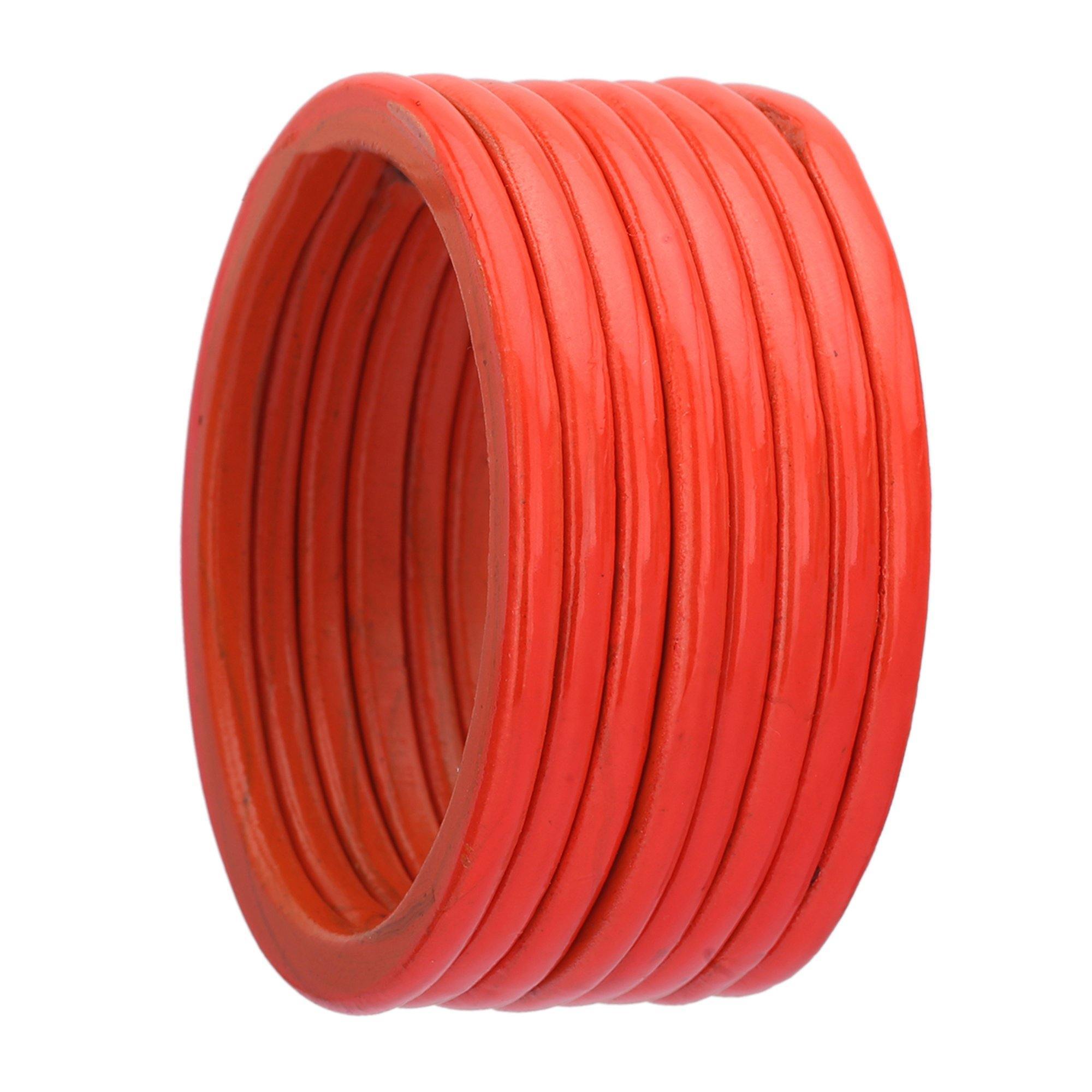 Sukriti Ethnic Bridal Wedding Lac Orange Bangles for Girls & Women – Set of 8