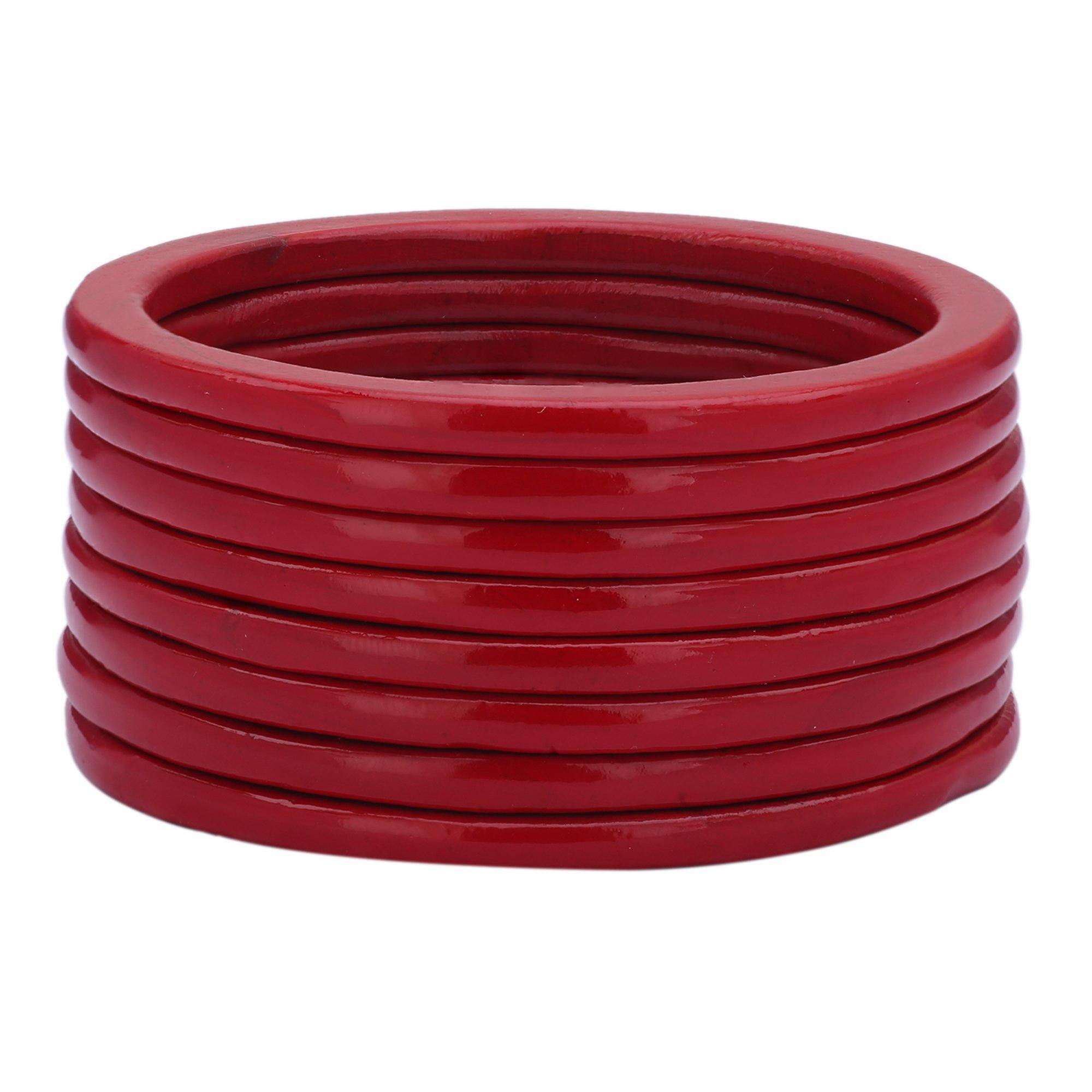 Sukriti Ethnic Bridal Wedding Lac Red Bangles for Girls & Women – Set of 8