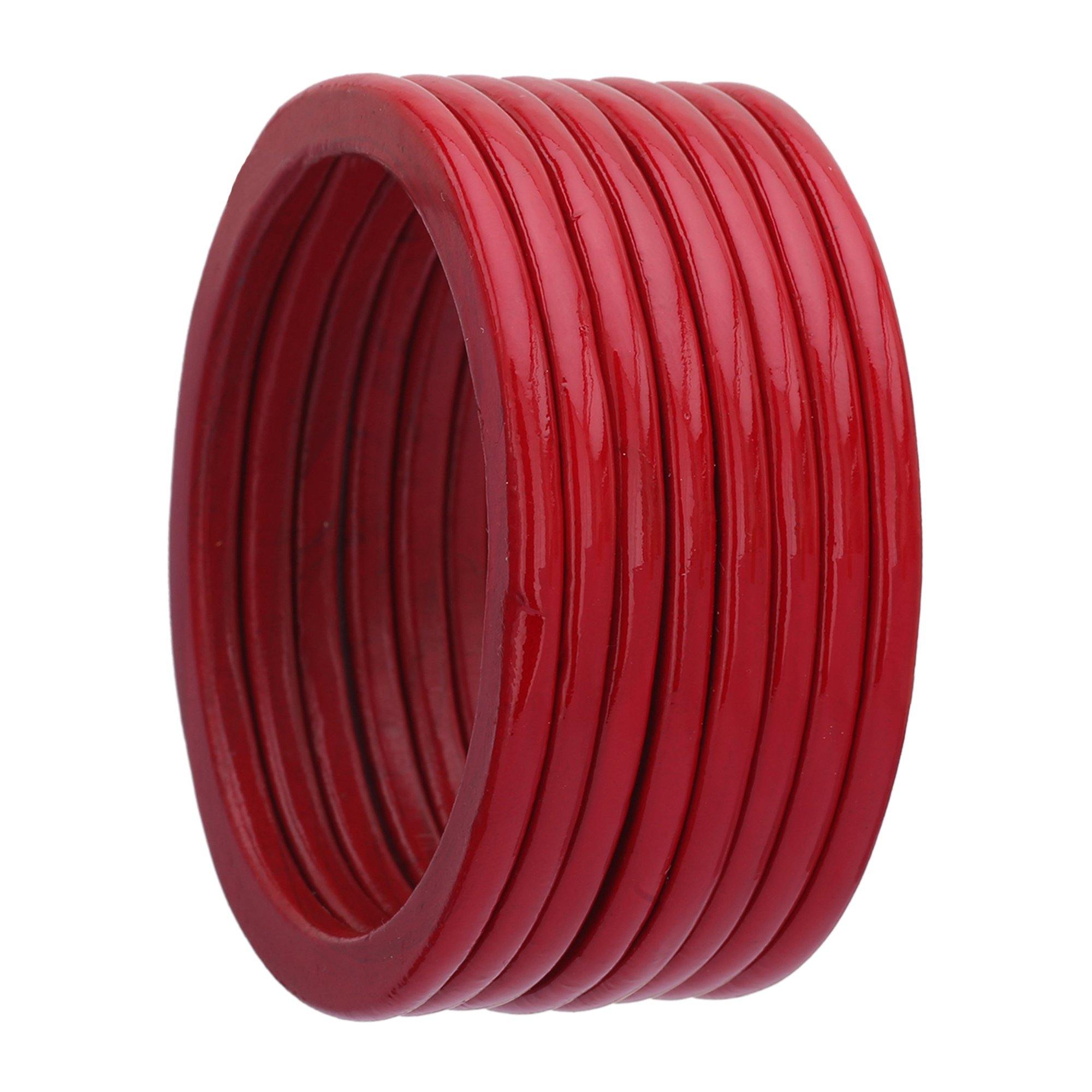 Sukriti Ethnic Bridal Wedding Lac Red Bangles for Girls & Women – Set of 8