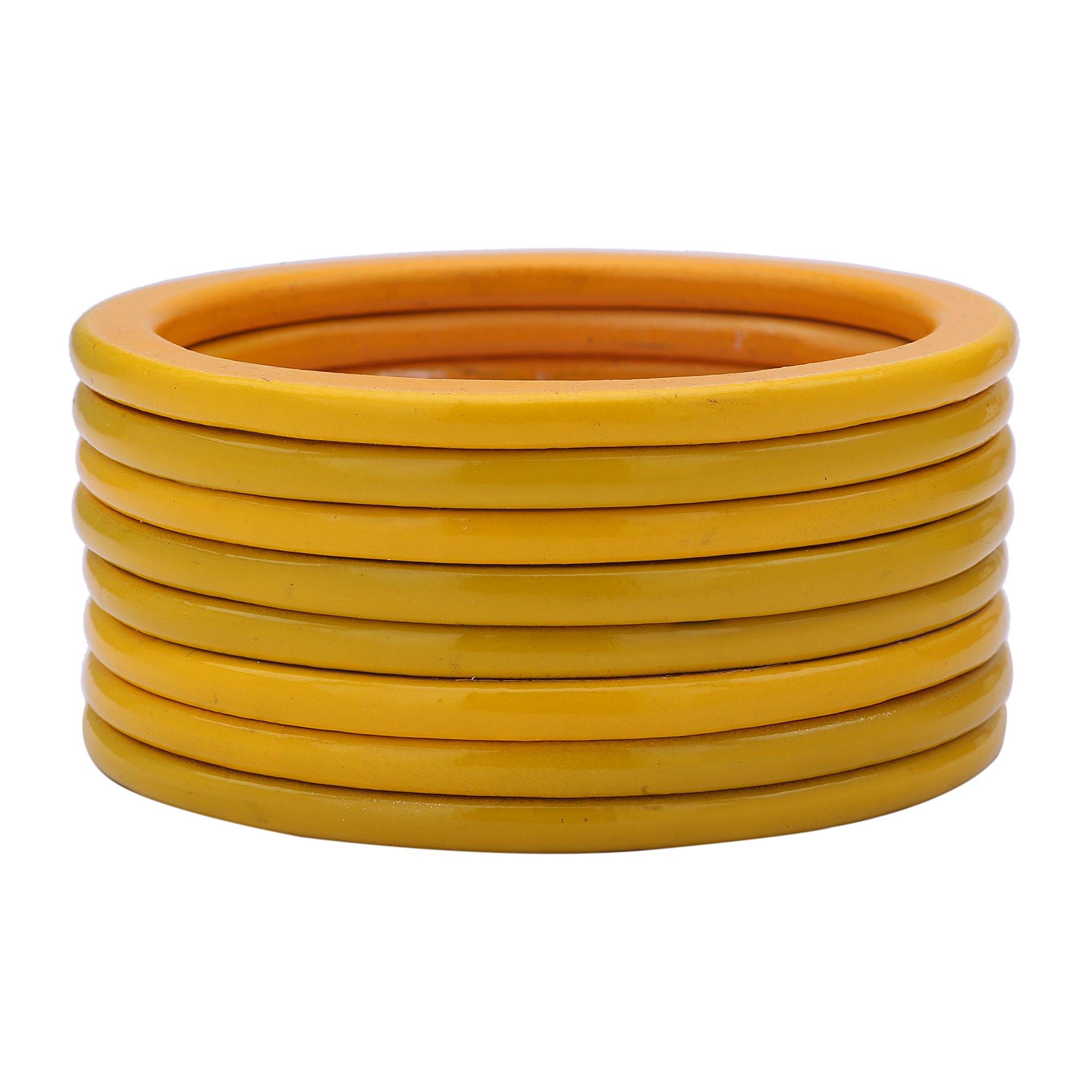 Sukriti Ethnic Bridal Wedding Lac Yellow Bangles for Girls & Women – Set of 8