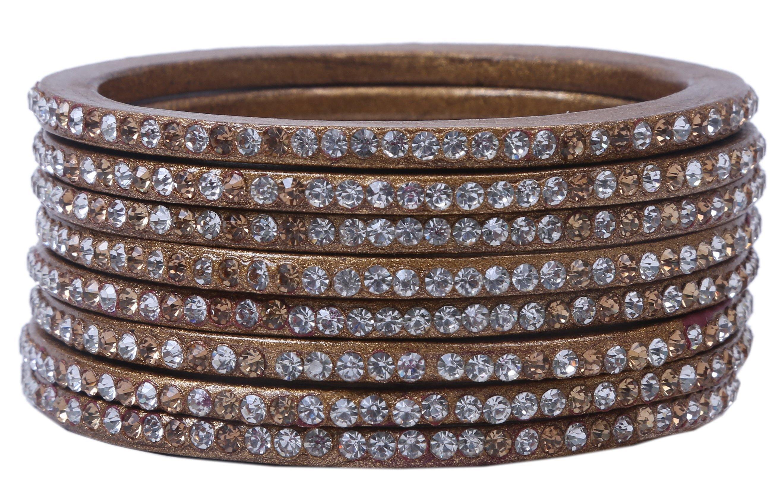 Sukriti Handcrafted Golden Lac Bangles for Women - Set of 8