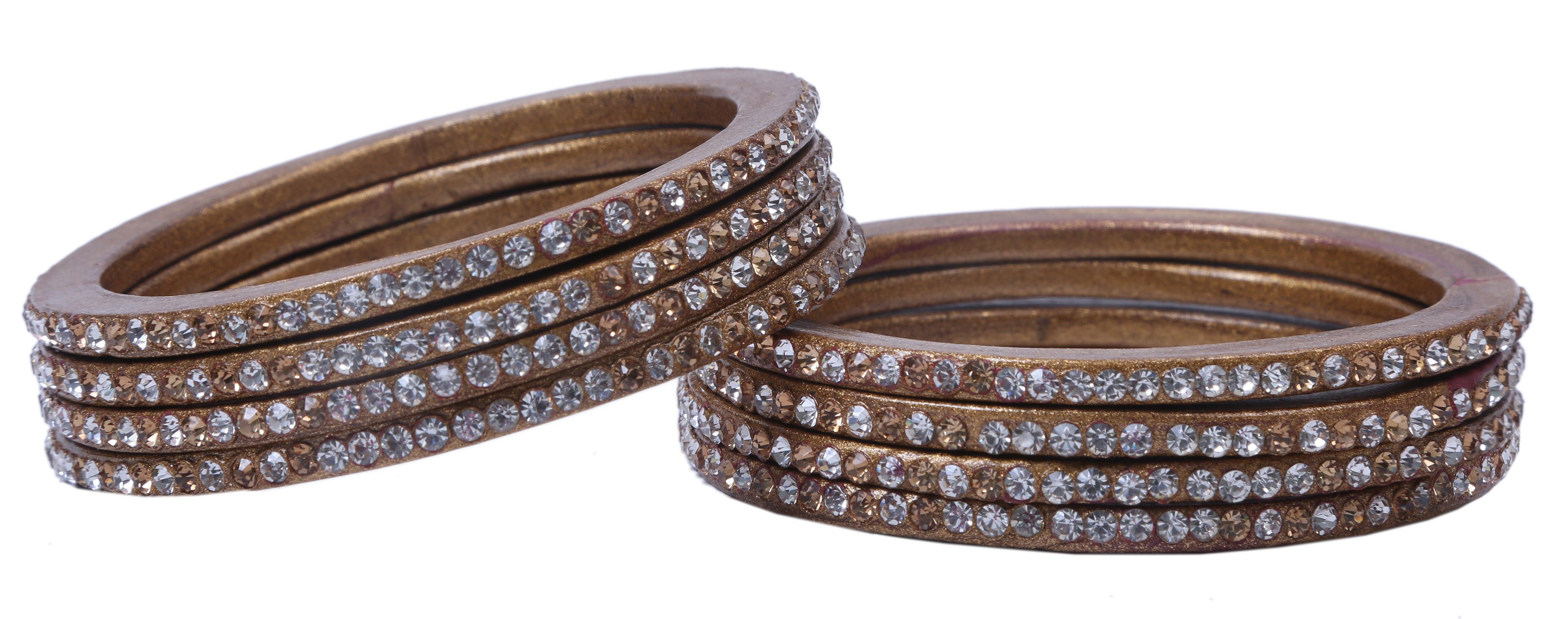 Sukriti Handcrafted Golden Lac Bangles for Women - Set of 8