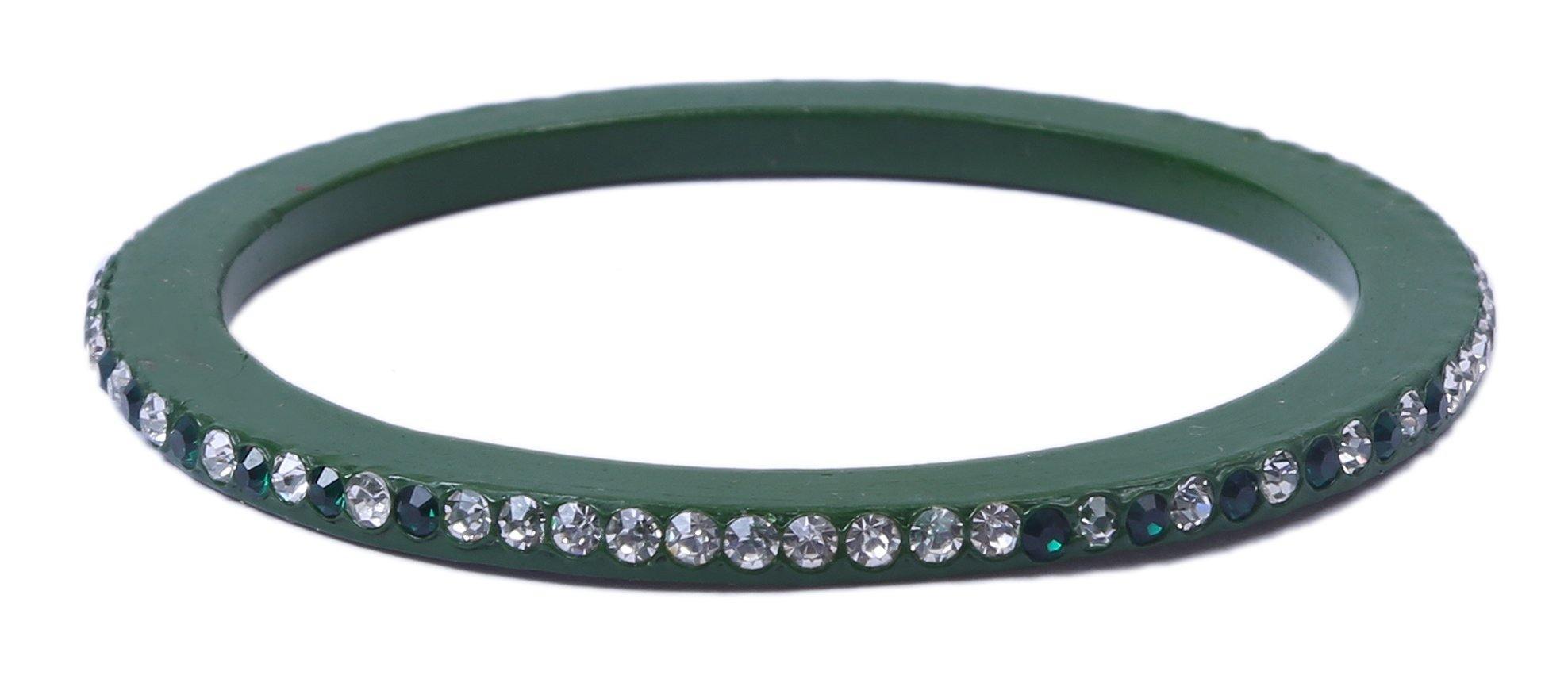 Sukriti Handcrafted Green Lac Bangles for Women - Set of 8