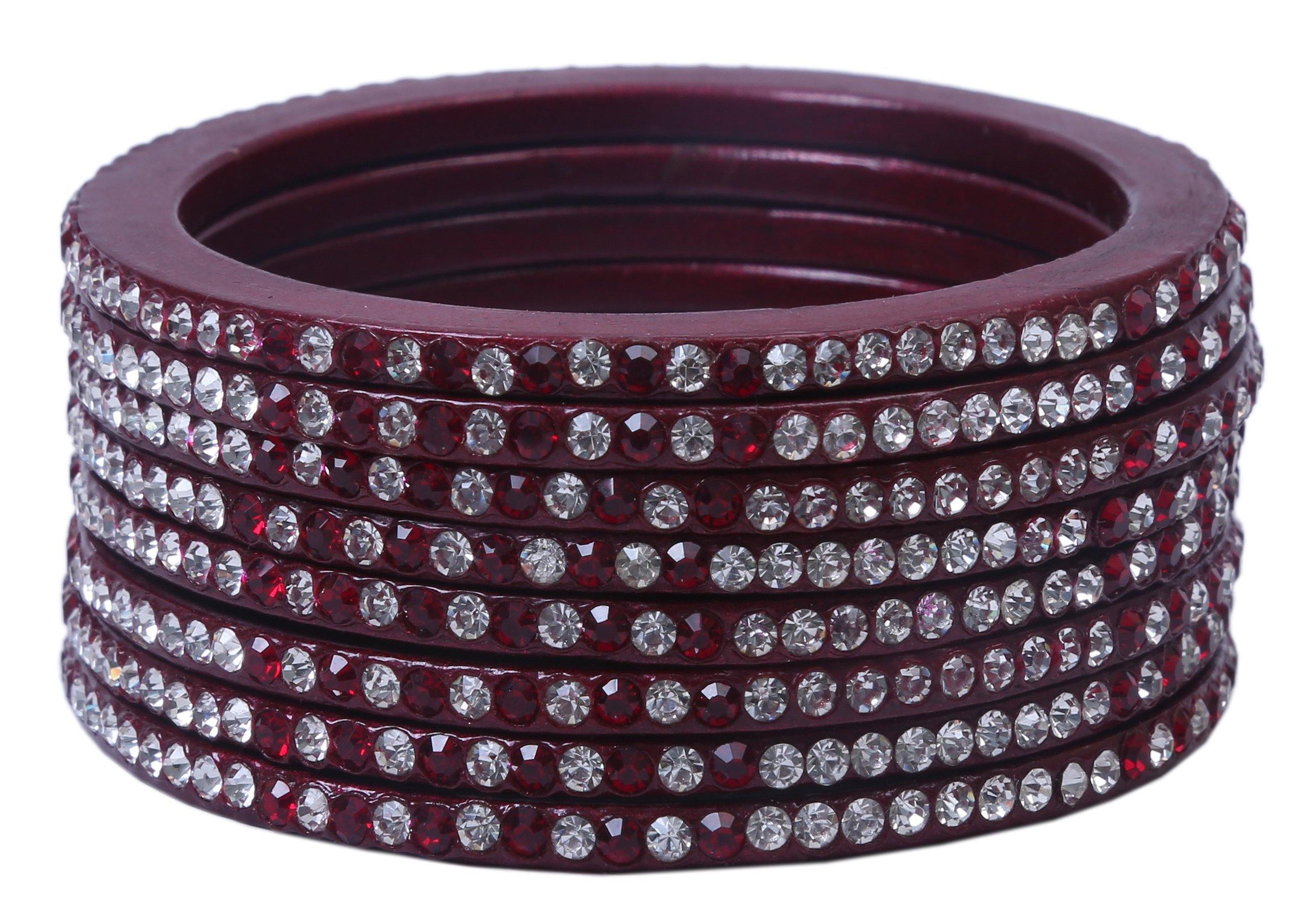 Sukriti Handcrafted Maroon Lac Bangles for Women - Set of 8