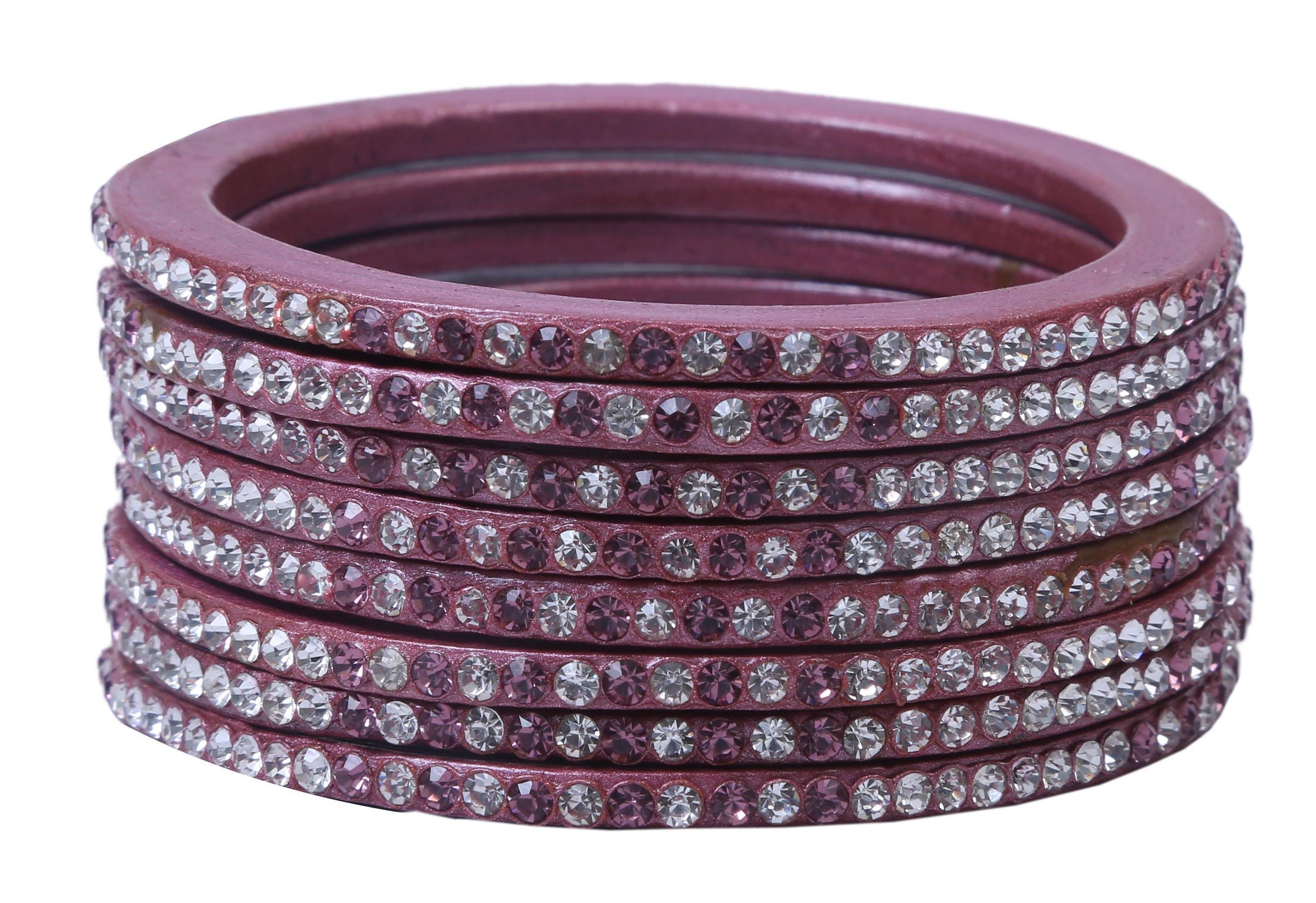 Sukriti Handcrafted Pink Lac Bangles for Women - Set of 8