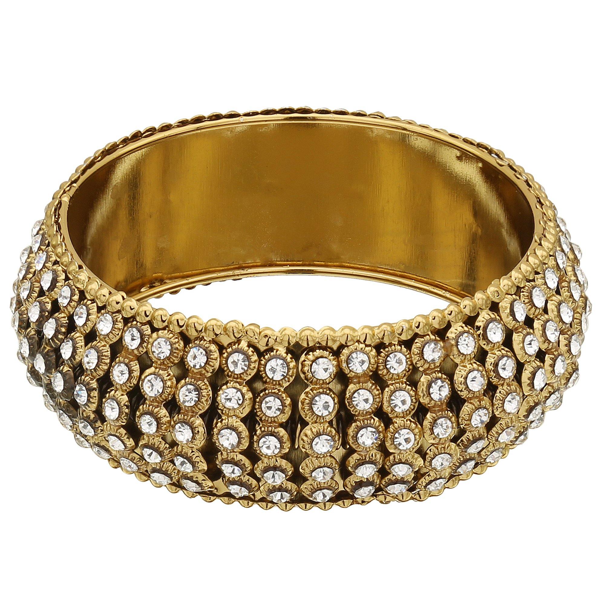 Sukriti Indian Traditional Royal Gold tone Kundan Bracelet Bangles for Girls & Women - set of 2