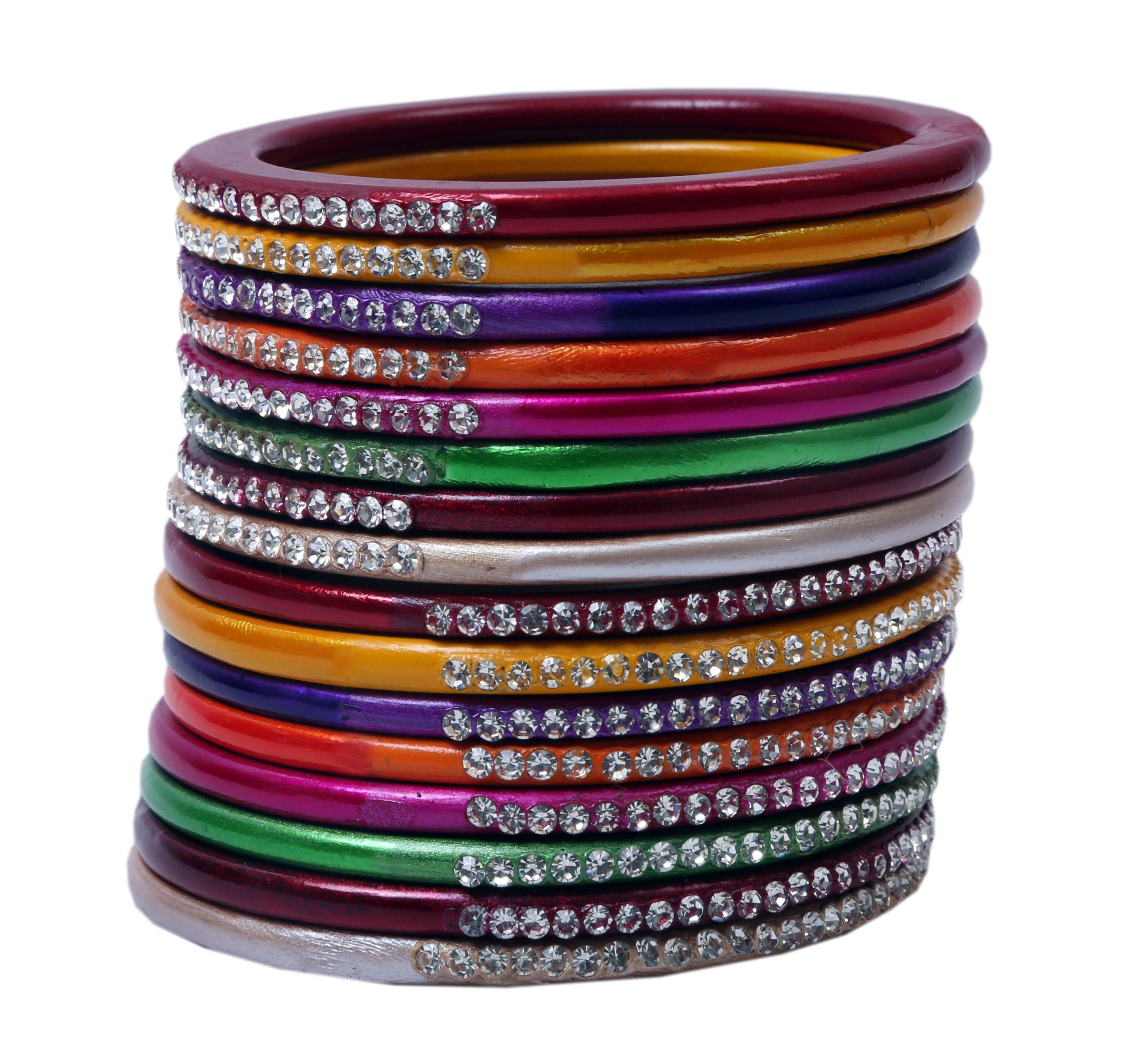 Sukriti Multicolor Lac Bangles Fashion Jewelry for Women - Set of 16
