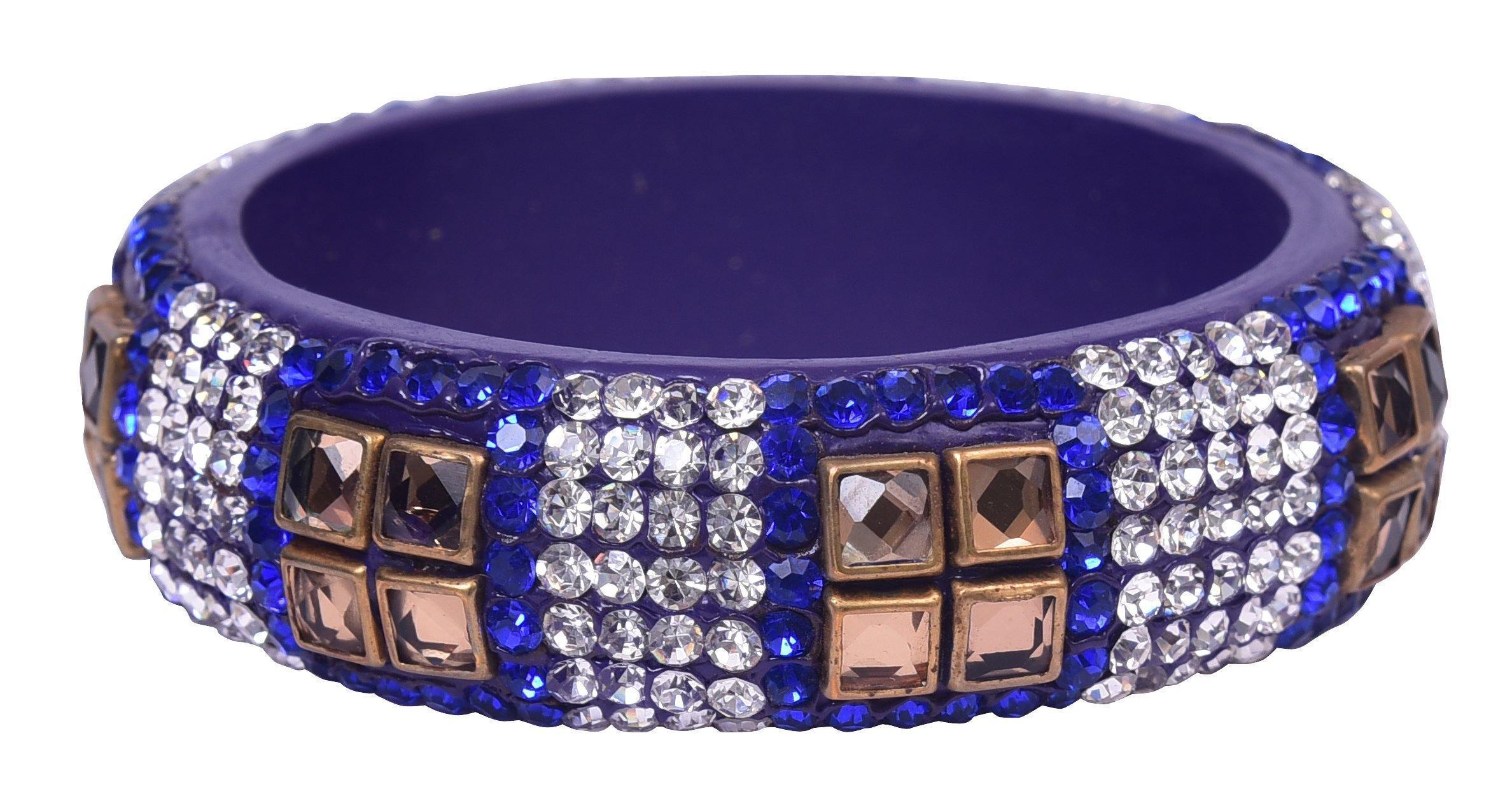 Sukriti Party wear Blue Lac Bangles - Set of 2
