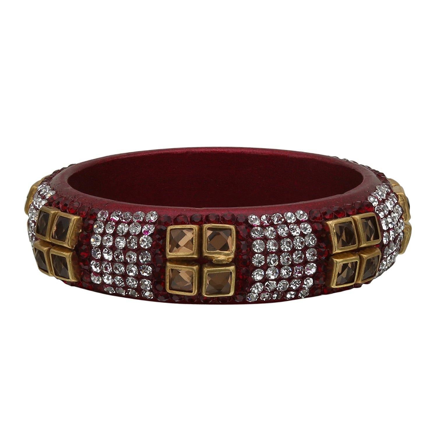 Sukriti Party wear Maroon Lac Bangles - Set of 2