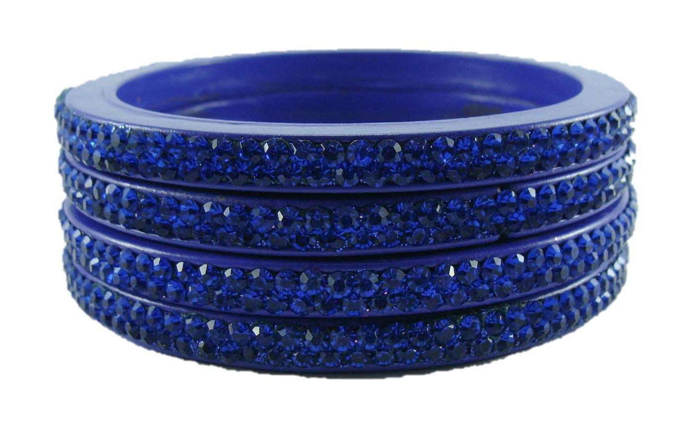 Sukriti Rajasthani Blue Lac Bangles for Women - Set of 4