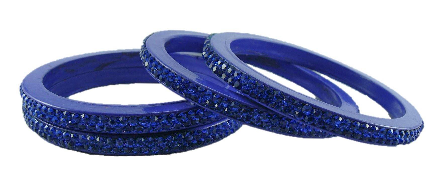 Sukriti Rajasthani Blue Lac Bangles for Women - Set of 4