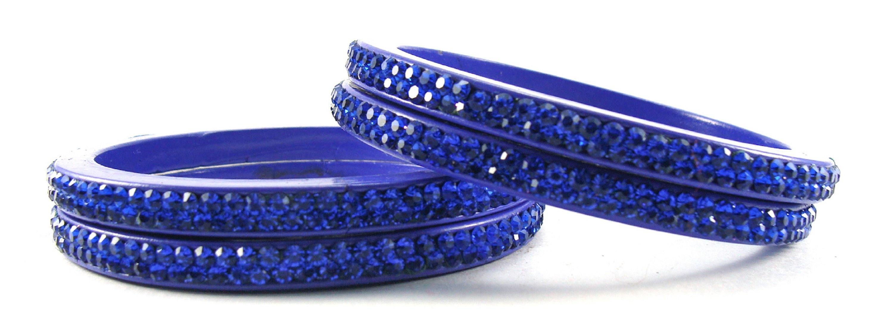 Sukriti Rajasthani Blue Lac Bangles for Women - Set of 4