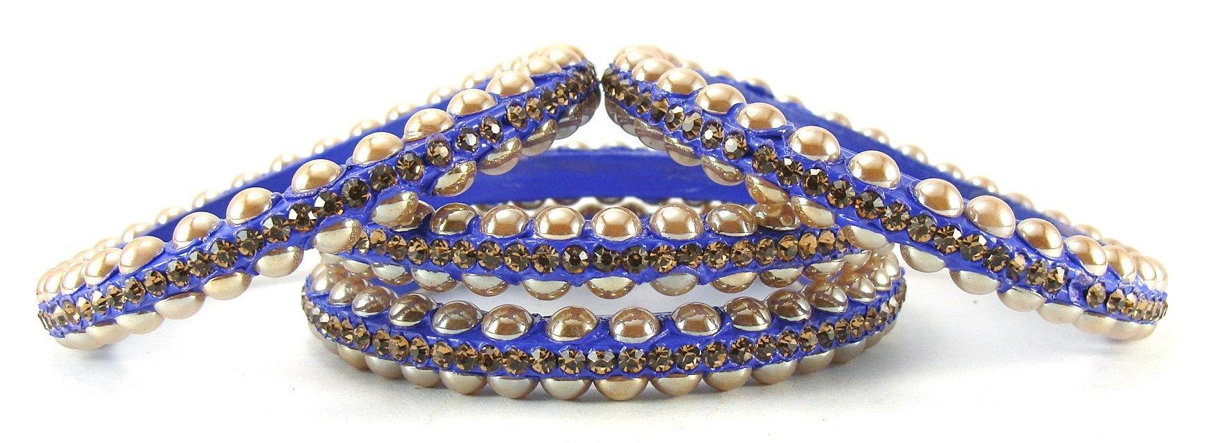 Sukriti Rajasthani contemporary Blue Lac Bangles for Women - Set of 4