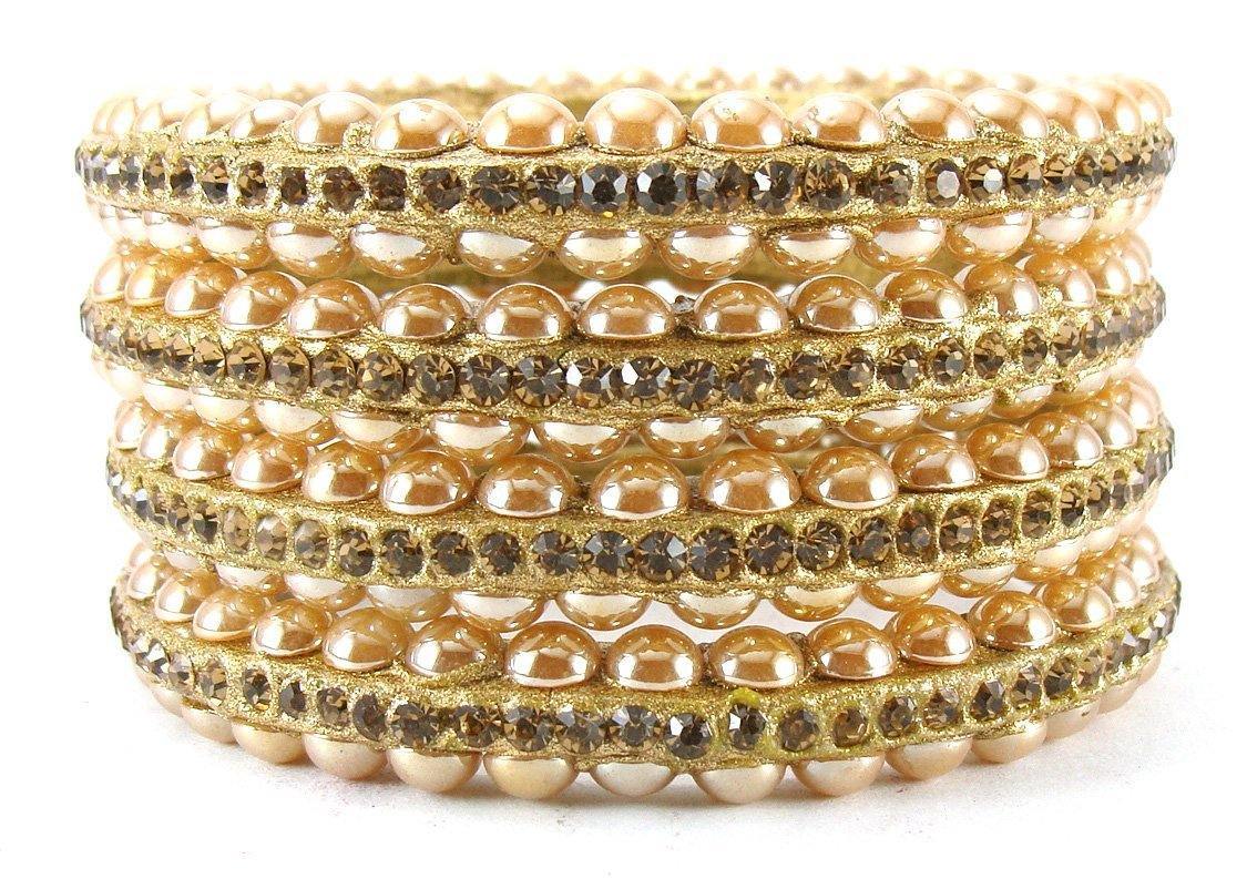 Sukriti Rajasthani contemporary Gold Lac Bangles for Women - Set of 4