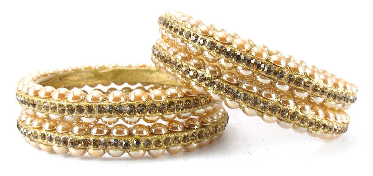 Sukriti Rajasthani contemporary Gold Lac Bangles for Women - Set of 4