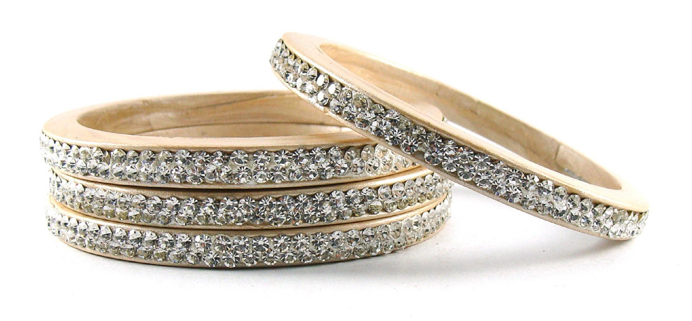 Sukriti Rajasthani Cream Lac Bangles for Women - Set of 4
